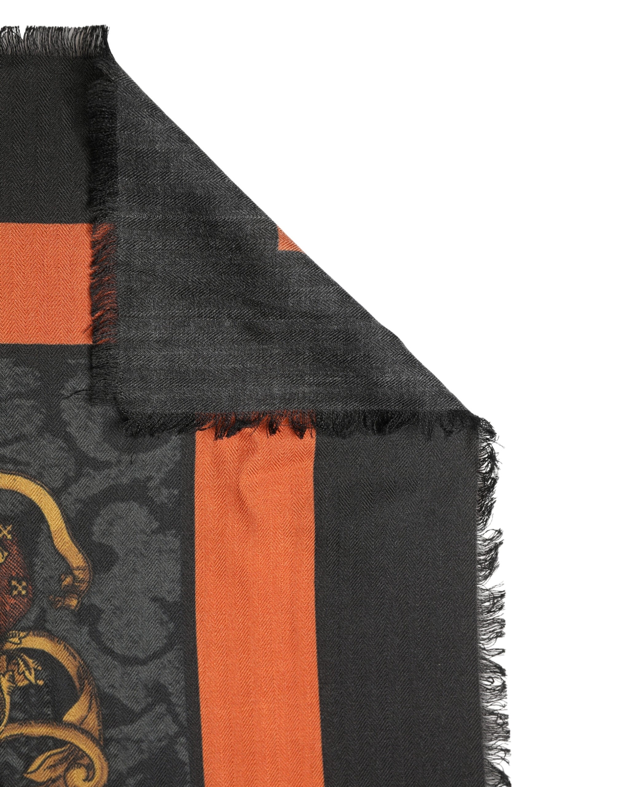 Dolce & Gabbana Multicolor Crest Print Cashmere 272cm x 132cm Men Men's Scarf