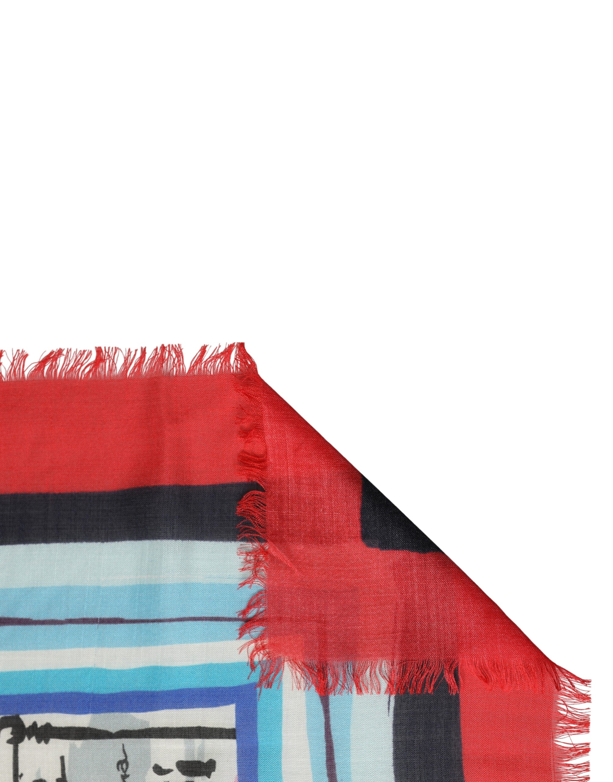 Dolce & Gabbana Multicolor Milano Print Cashmere 134cm x 130cm Men Men's Scarf (Pre-Owned)