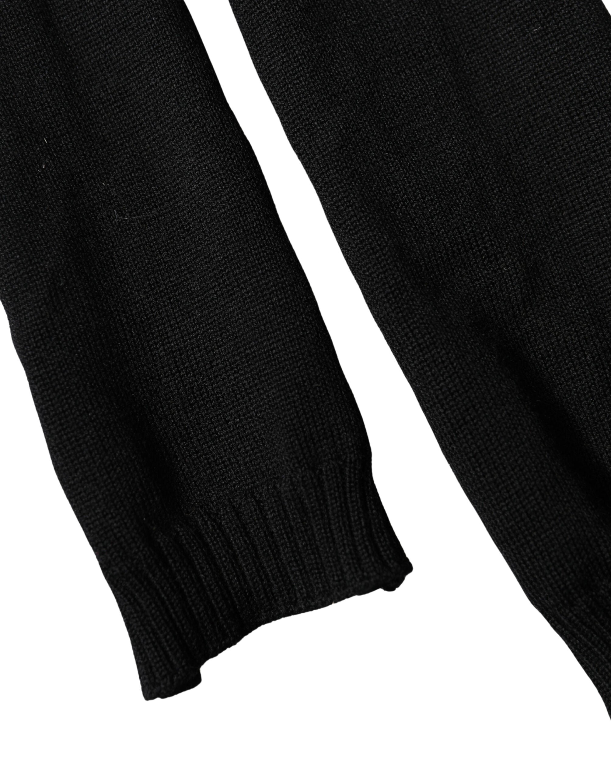 Dolce & Gabbana Black Wool Knitted Neck Foulard 259cm x 17cm Men Men's Scarf