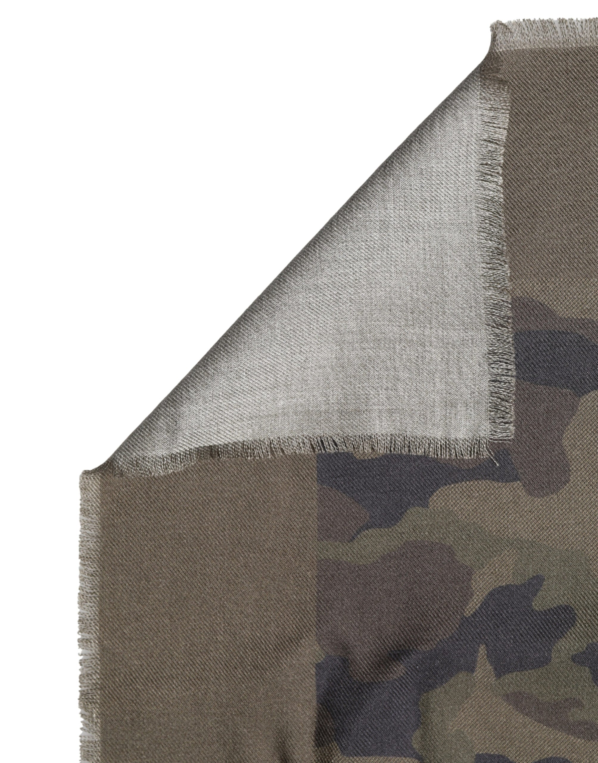 Dolce & Gabbana Green Camouflage Logo Cashmere 138cm x 137cm Men Men's Scarf (Pre-Owned)