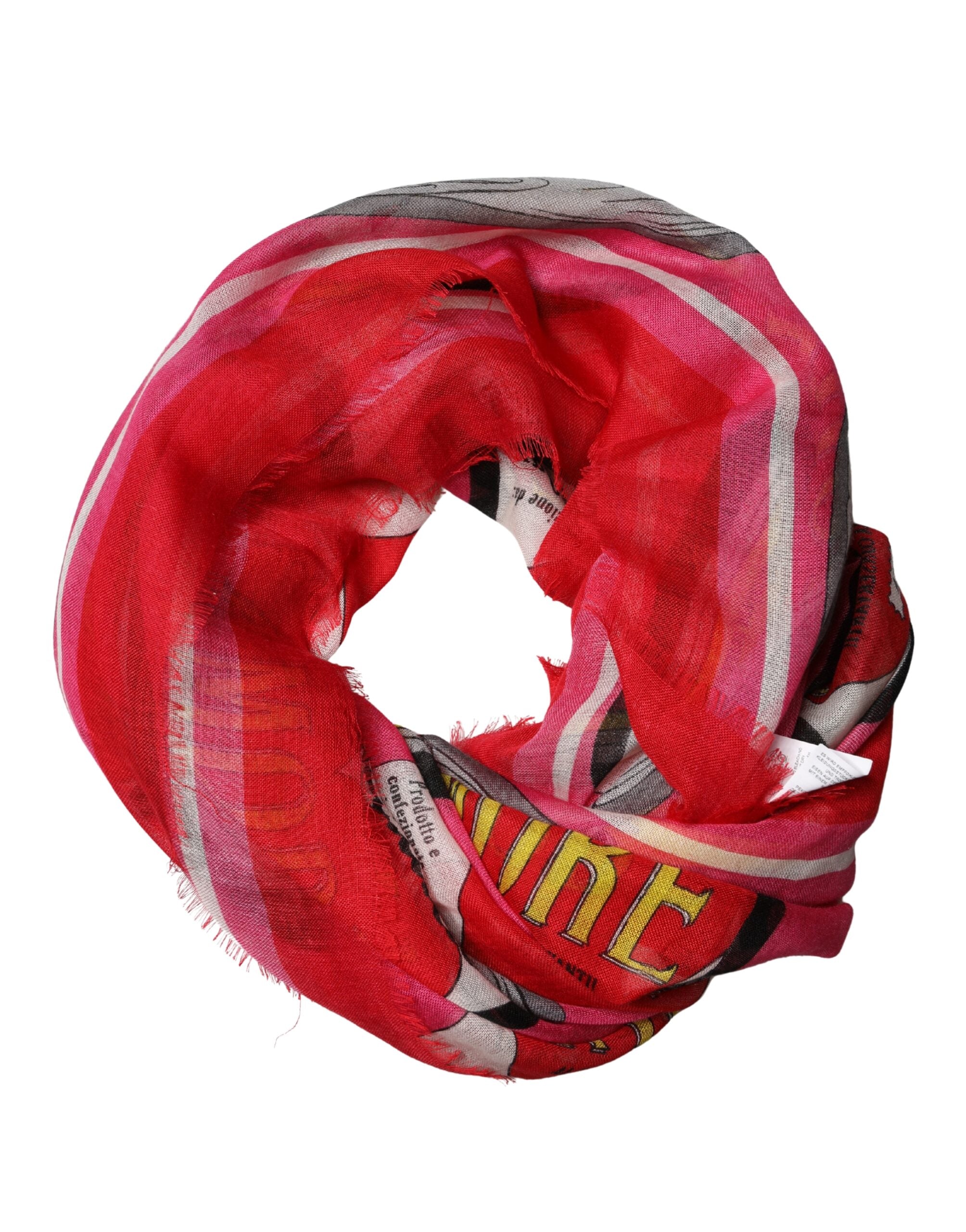 Dolce & Gabbana Pink DG Amore Print Neck Square Shawl 140cm x 140cm Women's Scarf