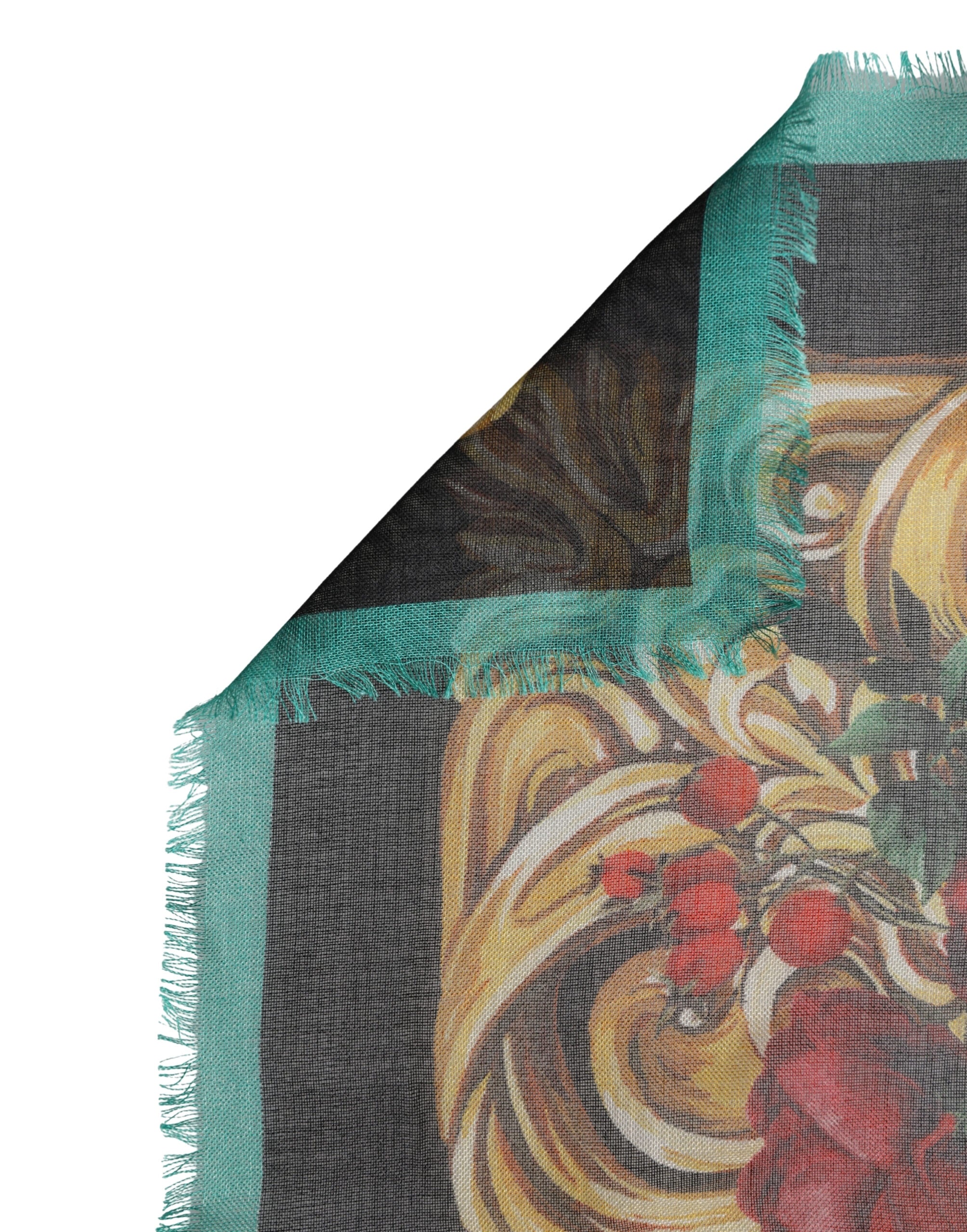 Dolce & Gabbana Multicolor Floral Cashmere Square Stole Women's Scarf (Pre-Owned)