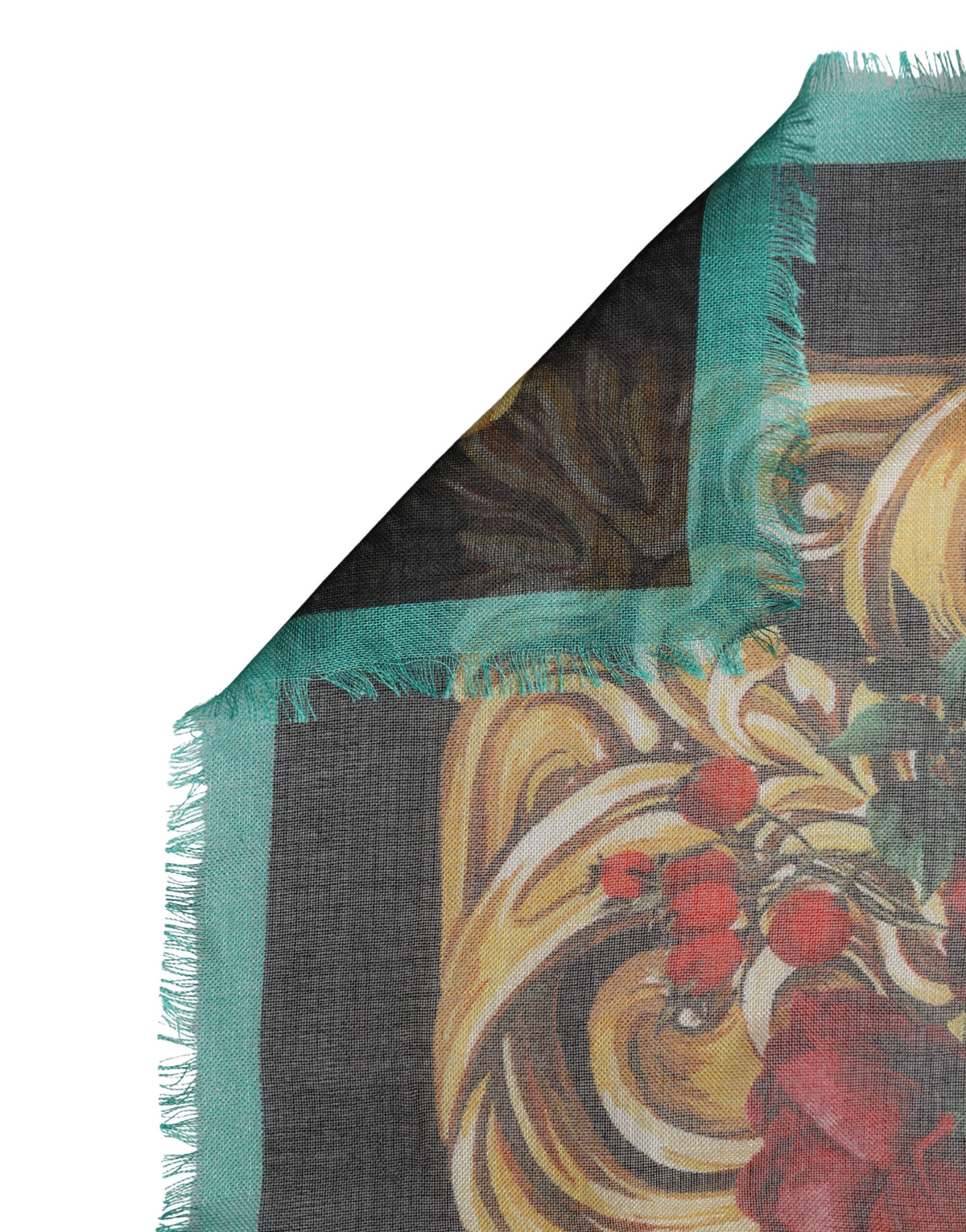 Dolce & Gabbana Multicolor Floral Cashmere Square Stole Women's Scarf (Pre-Owned)