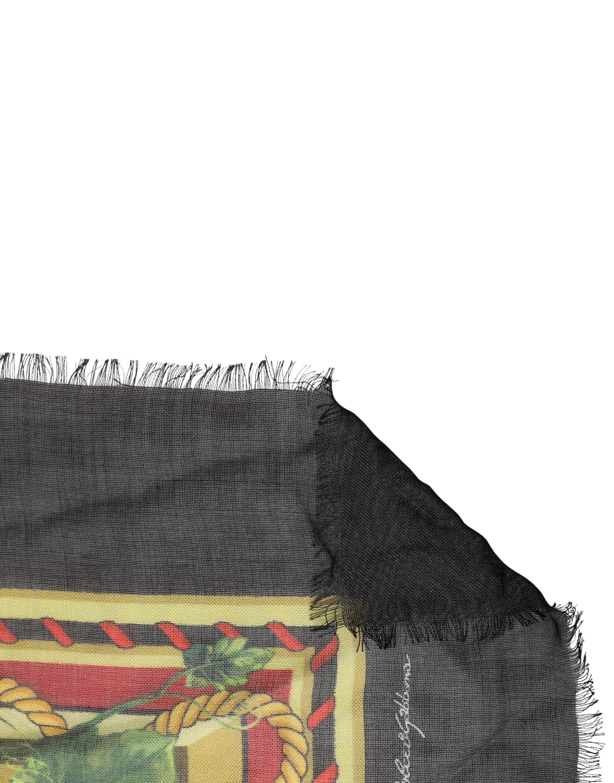 Dolce & Gabbana Multicolor Pumpkin Cashmere Stole 137cm x 133cm Women's Scarf (Pre-Owned)