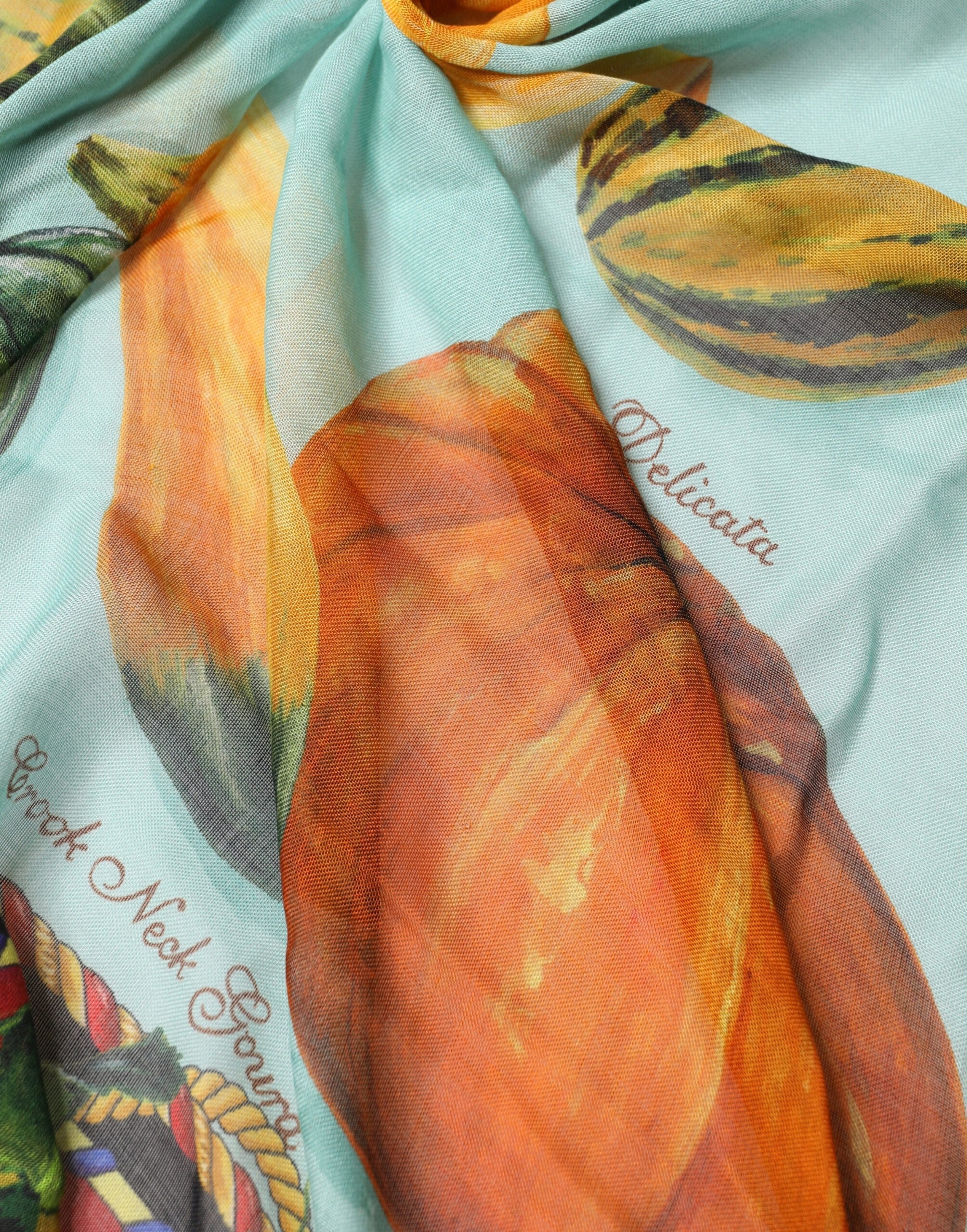 Dolce & Gabbana Multicolor Pumpkin Cashmere Stole 137cm x 133cm Women's Scarf (Pre-Owned)