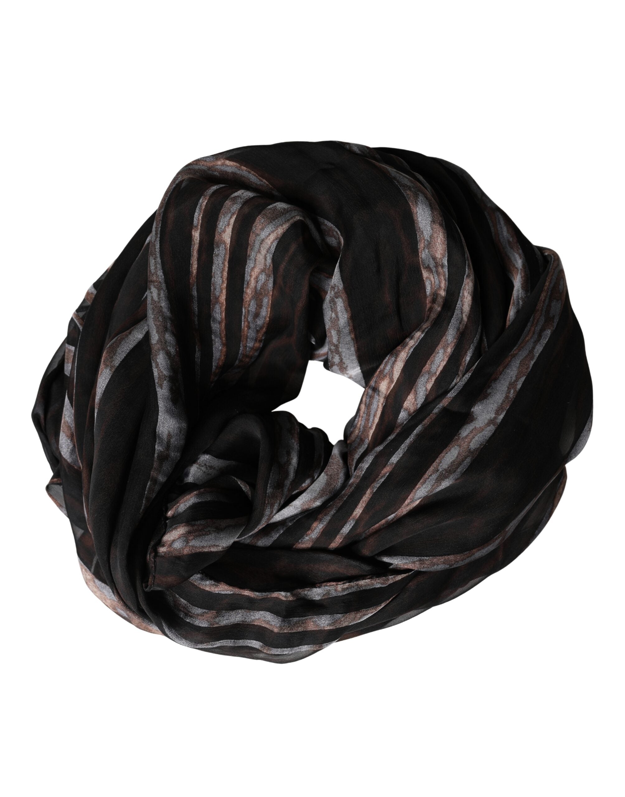 Dolce & Gabbana Black Stripes Silk Wrap Shawl Stole 193cm x 131cm Women's Scarf