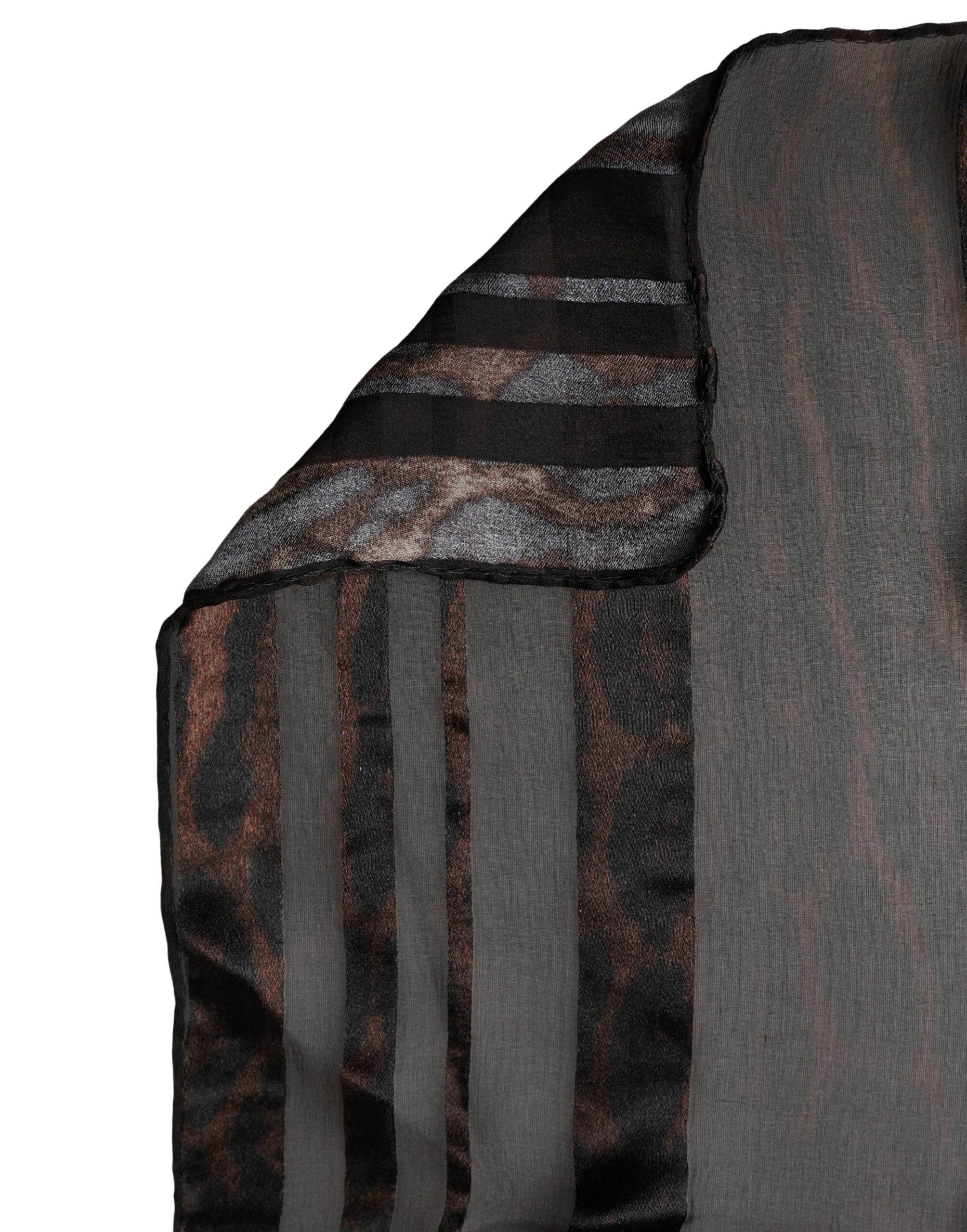 Dolce & Gabbana Black Stripes Silk Wrap Shawl Stole 193cm x 131cm Women's Scarf