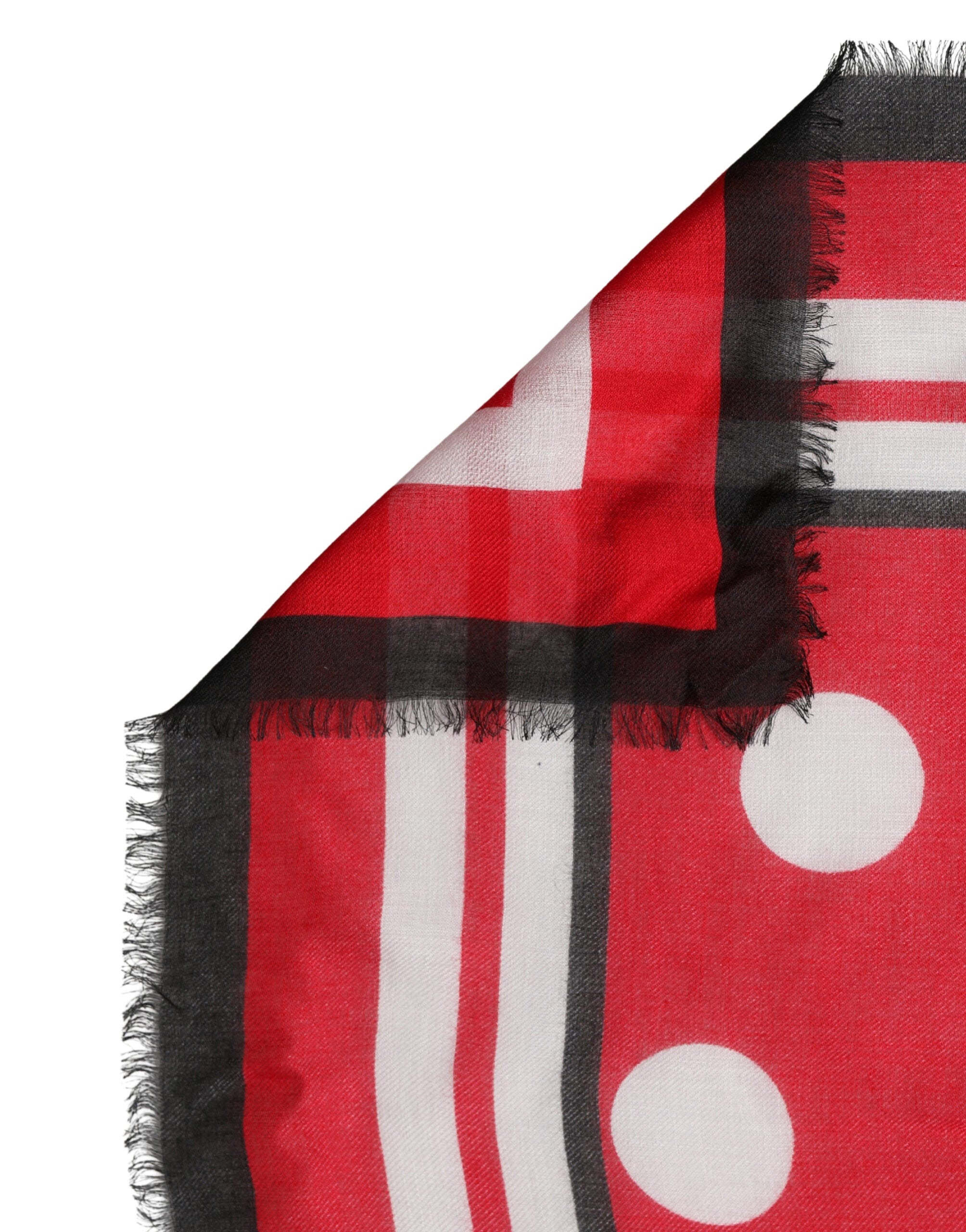 Dolce & Gabbana Red Polka Dot Print Square Stole 137cm x 134.5cm Women's Scarf (Pre-Owned)