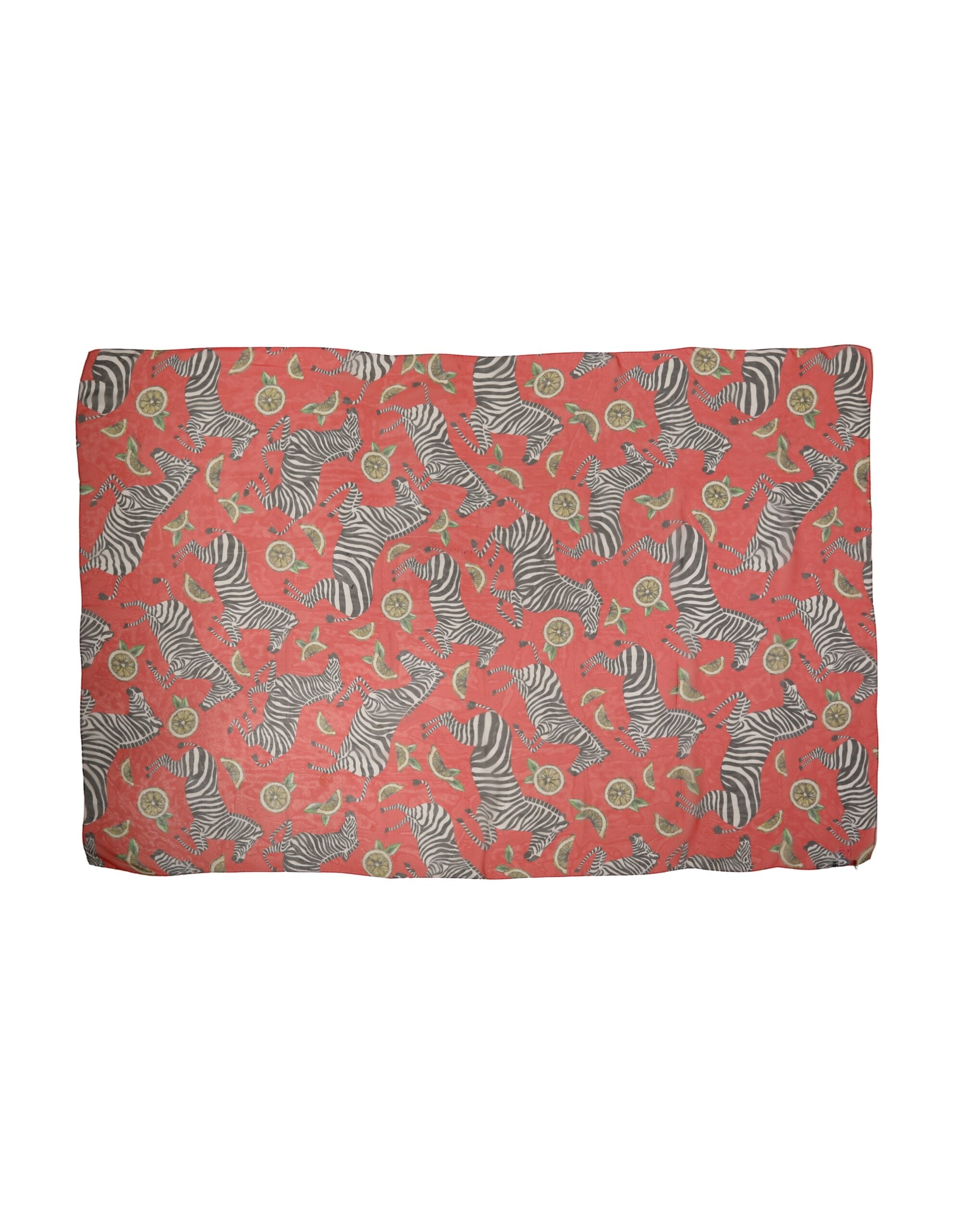 Dolce & Gabbana Red Zebra Print Silk Wrap Shawl Stole 200cm x 132cm Women's Scarf