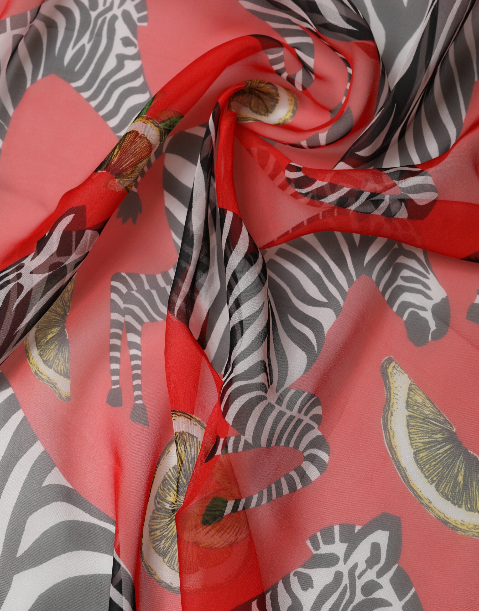Dolce & Gabbana Red Zebra Print Silk Wrap Shawl Stole 200cm x 132cm Women's Scarf