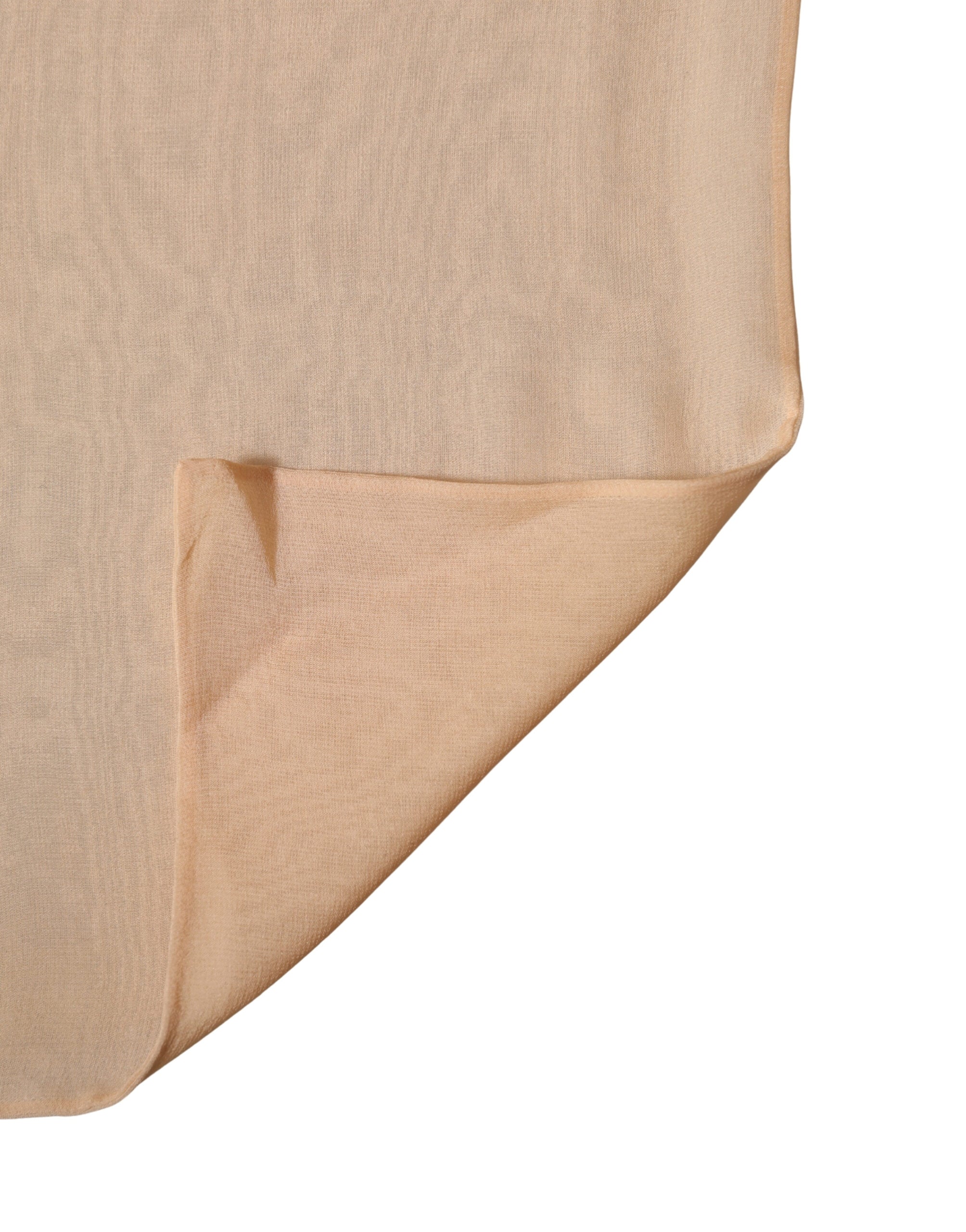 Dolce & Gabbana Beige Silk Sash Wrap Foulard Stole 292cm x 19cm Women's Scarf