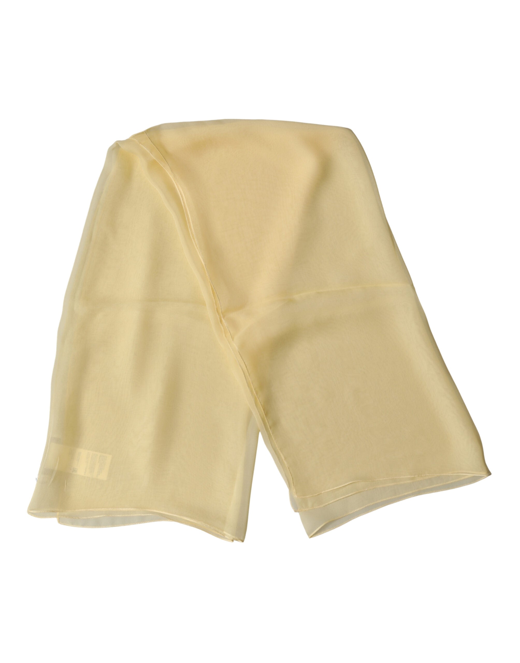 Dolce & Gabbana Light Yellow Silk Wrap Shawl Foulard 100cm x 99cm Women's Scarf