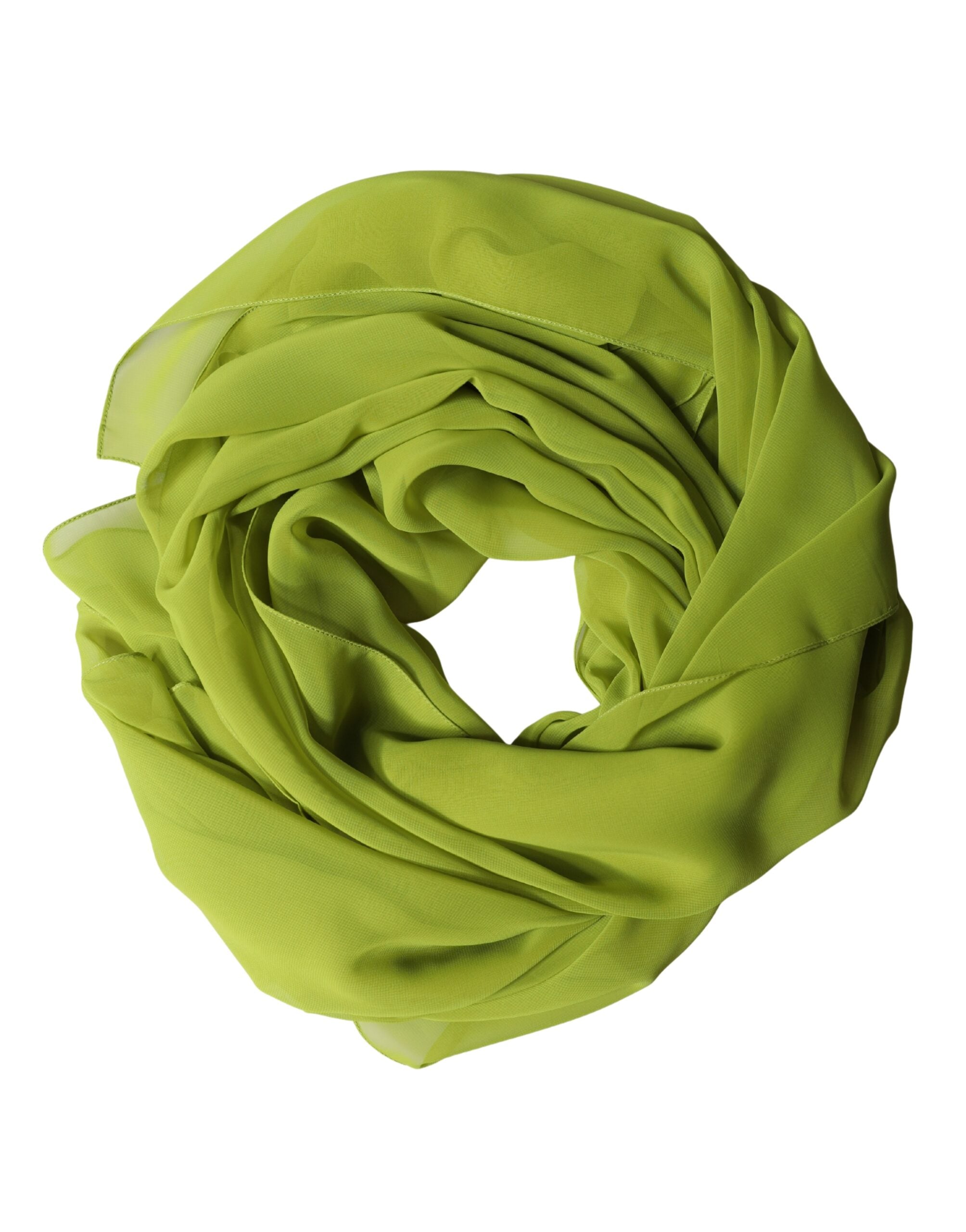 Dolce & Gabbana Yellow Green Neck Wrap Shawl Foulard 131cm x 99.5cm Women's Scarf