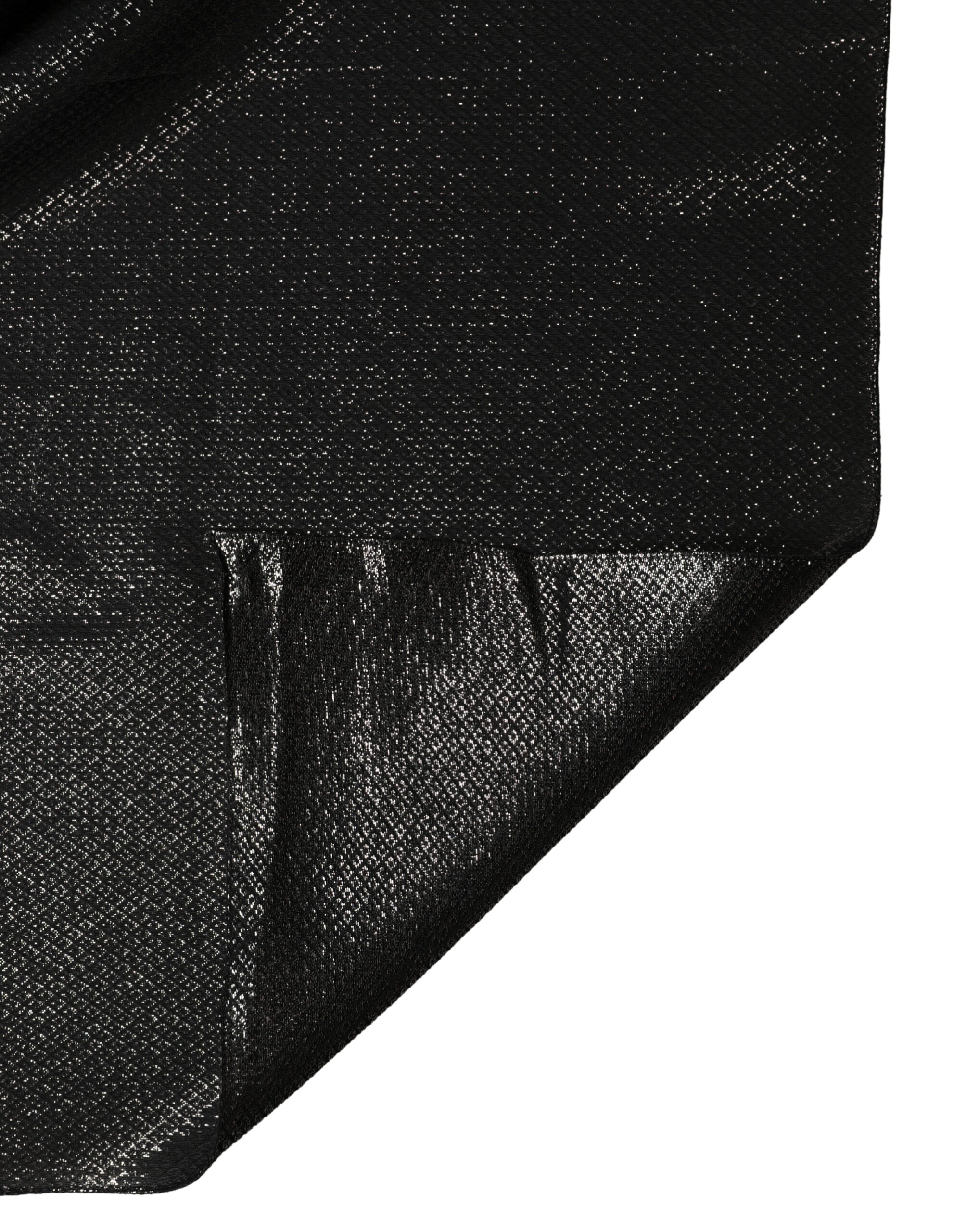 Dolce & Gabbana Black Silk Square Wrap Shawl Foulard 122cm x 120cm Women's Scarf