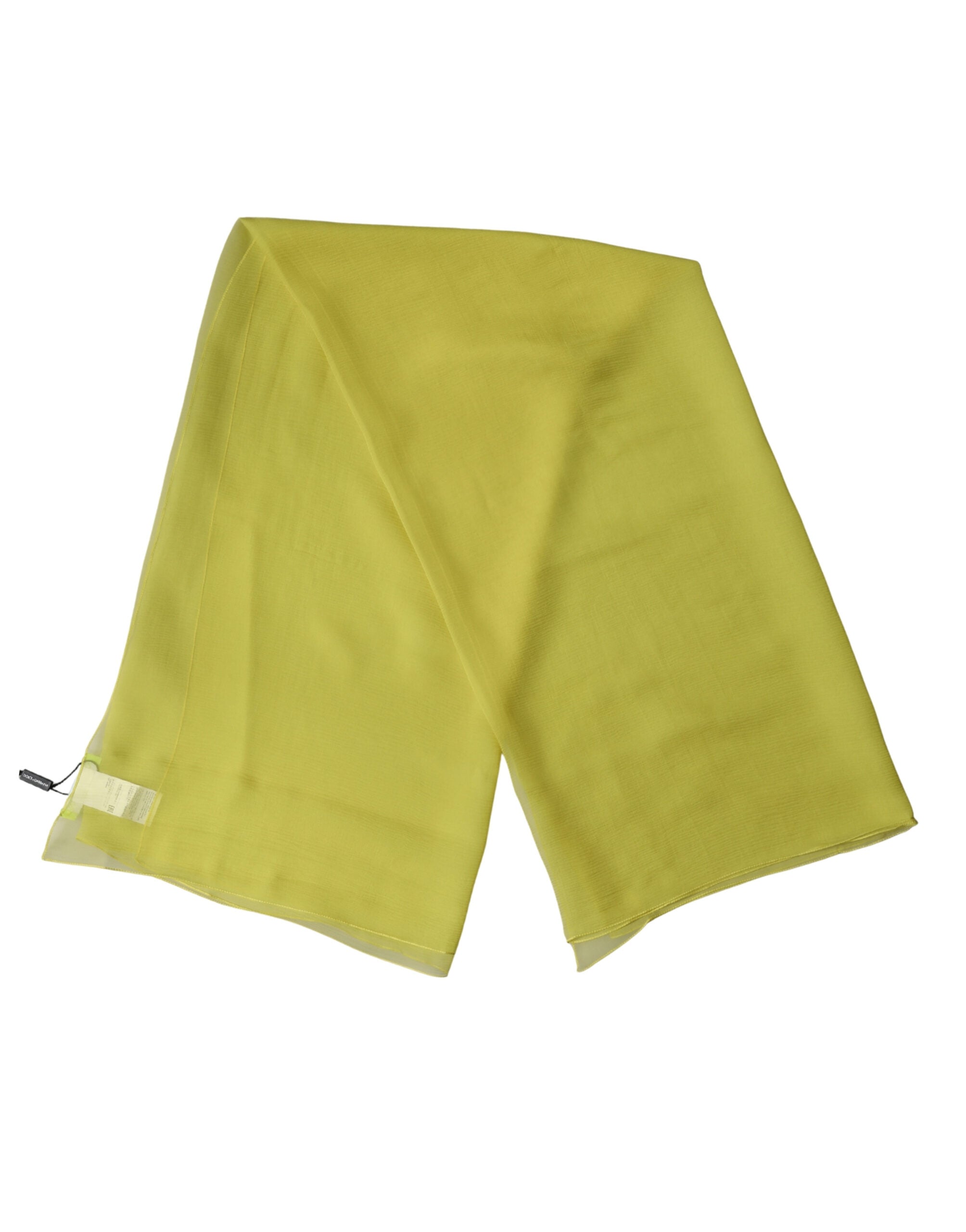 Dolce & Gabbana Yellow Silk Neck Wrap Shawl Foulard 120cm x 117cm Women's Scarf