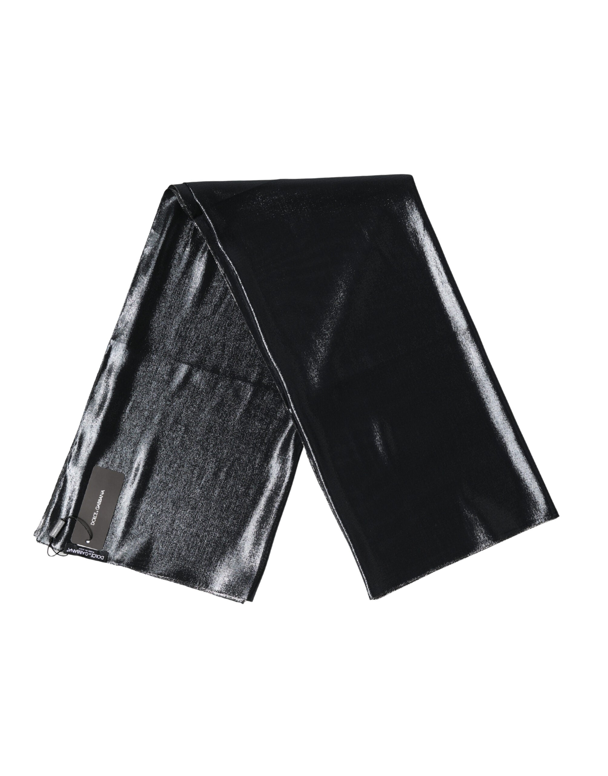 Dolce & Gabbana Black Silk Lurex Foulard Wrap Shawl 119cm x 117.5cm Women's Scarf (Pre-Owned)