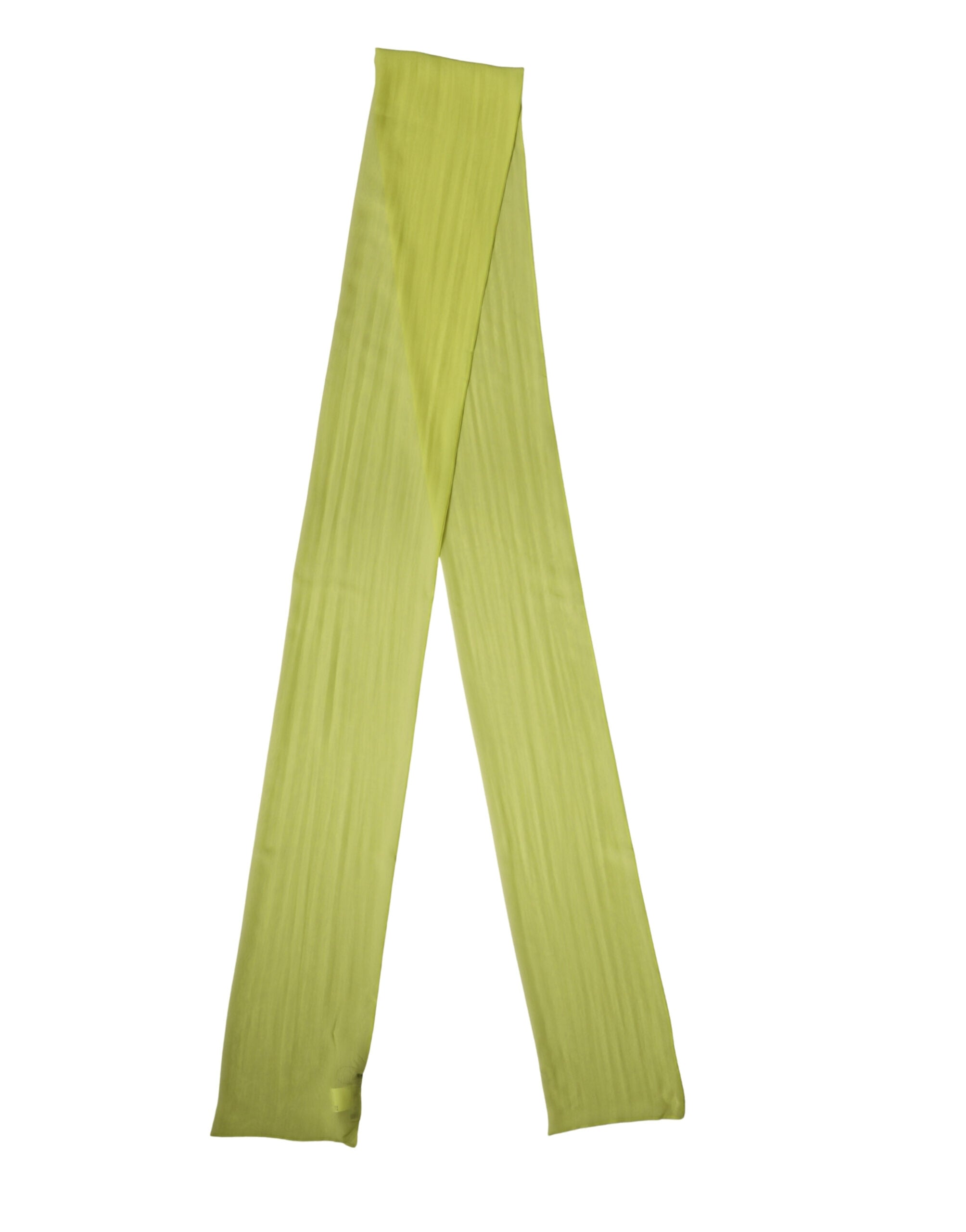Dolce & Gabbana Yellow Green Silk Sash Foulard Stole 292cm x 19cm Women's Scarf