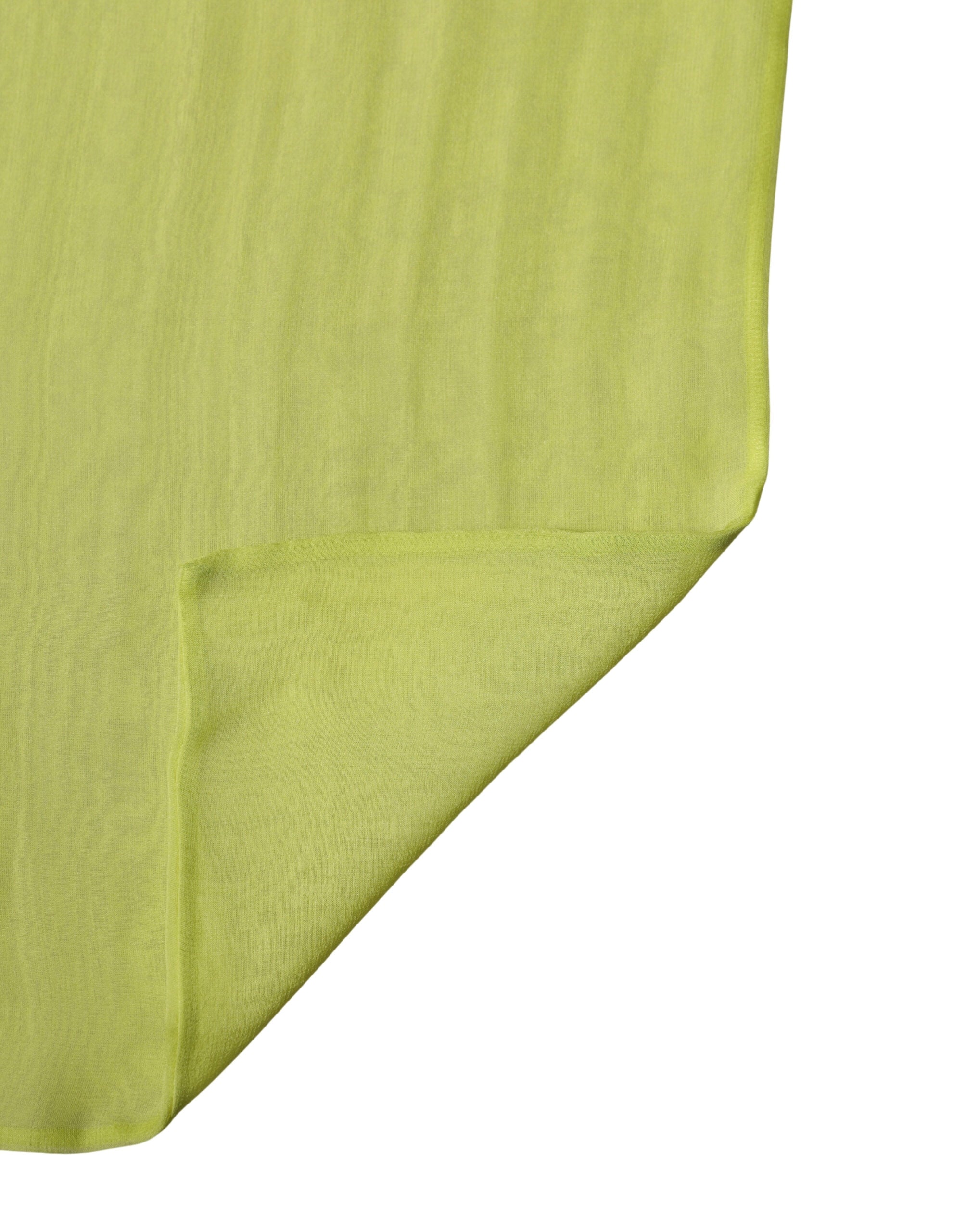 Dolce & Gabbana Yellow Green Silk Sash Foulard Stole 292cm x 19cm Women's Scarf