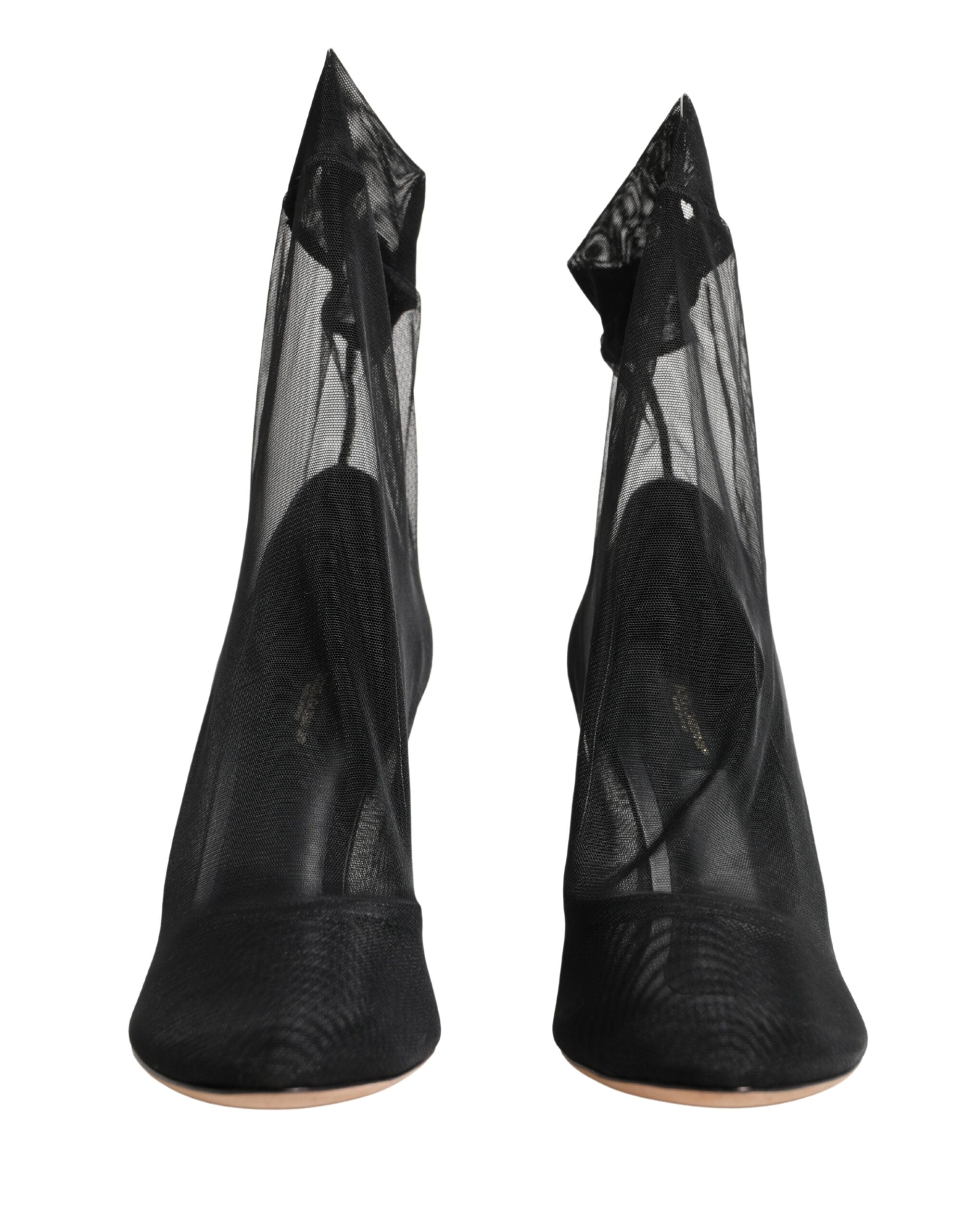 Dolce & Gabbana Black Nylon Stretch Mesh Sock Boots Women's Shoes (Pre-Owned)