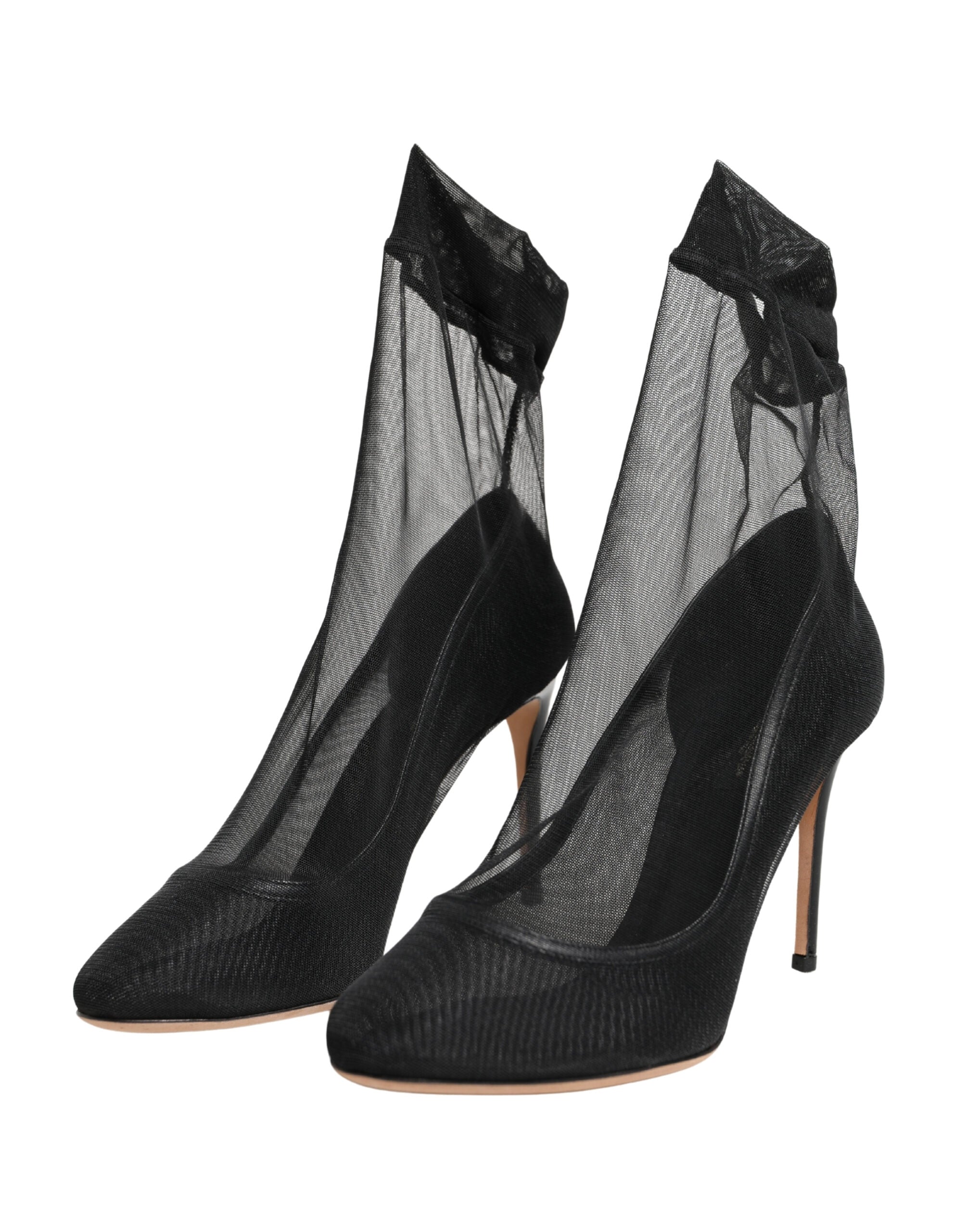 Dolce & Gabbana Black Nylon Stretch Mesh Sock Boots Women's Shoes (Pre-Owned)