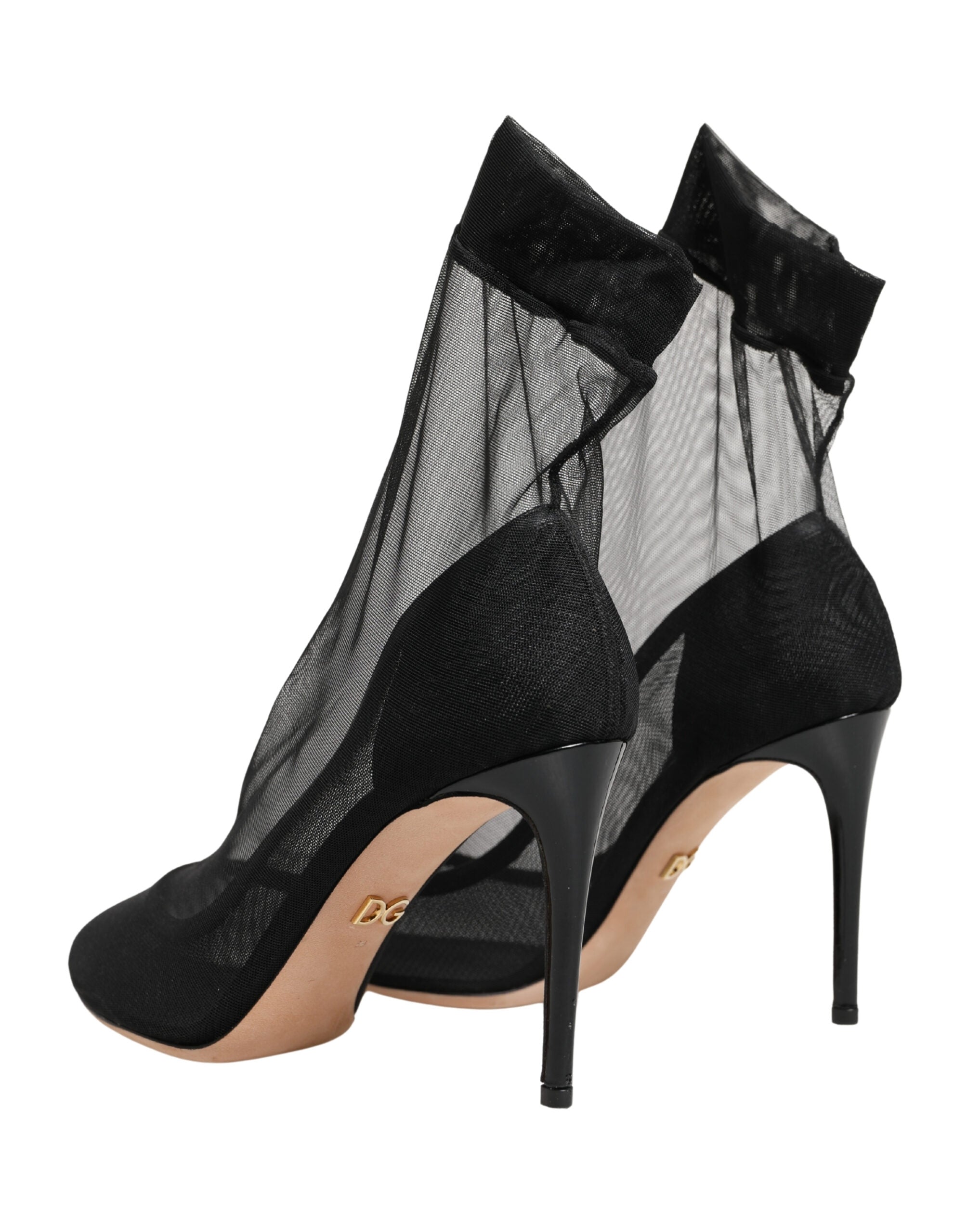 Dolce & Gabbana Black Nylon Stretch Mesh Sock Boots Women's Shoes (Pre-Owned)