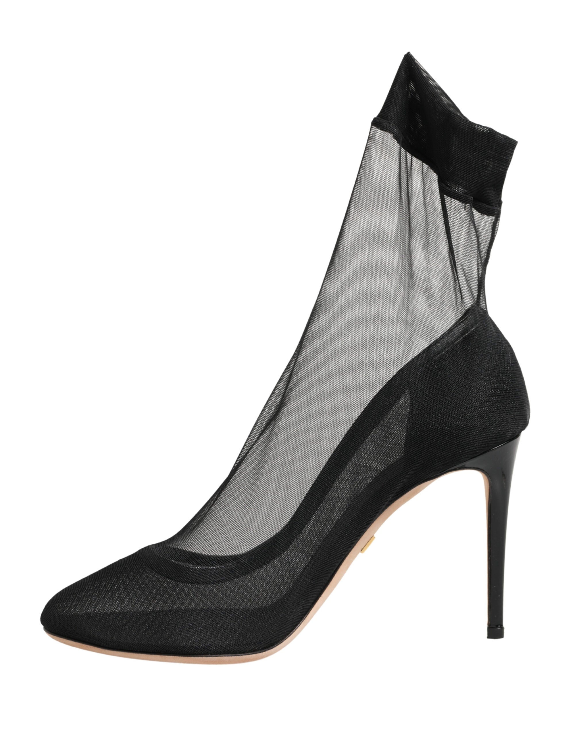 Dolce & Gabbana Black Nylon Stretch Mesh Sock Boots Women's Shoes (Pre-Owned)
