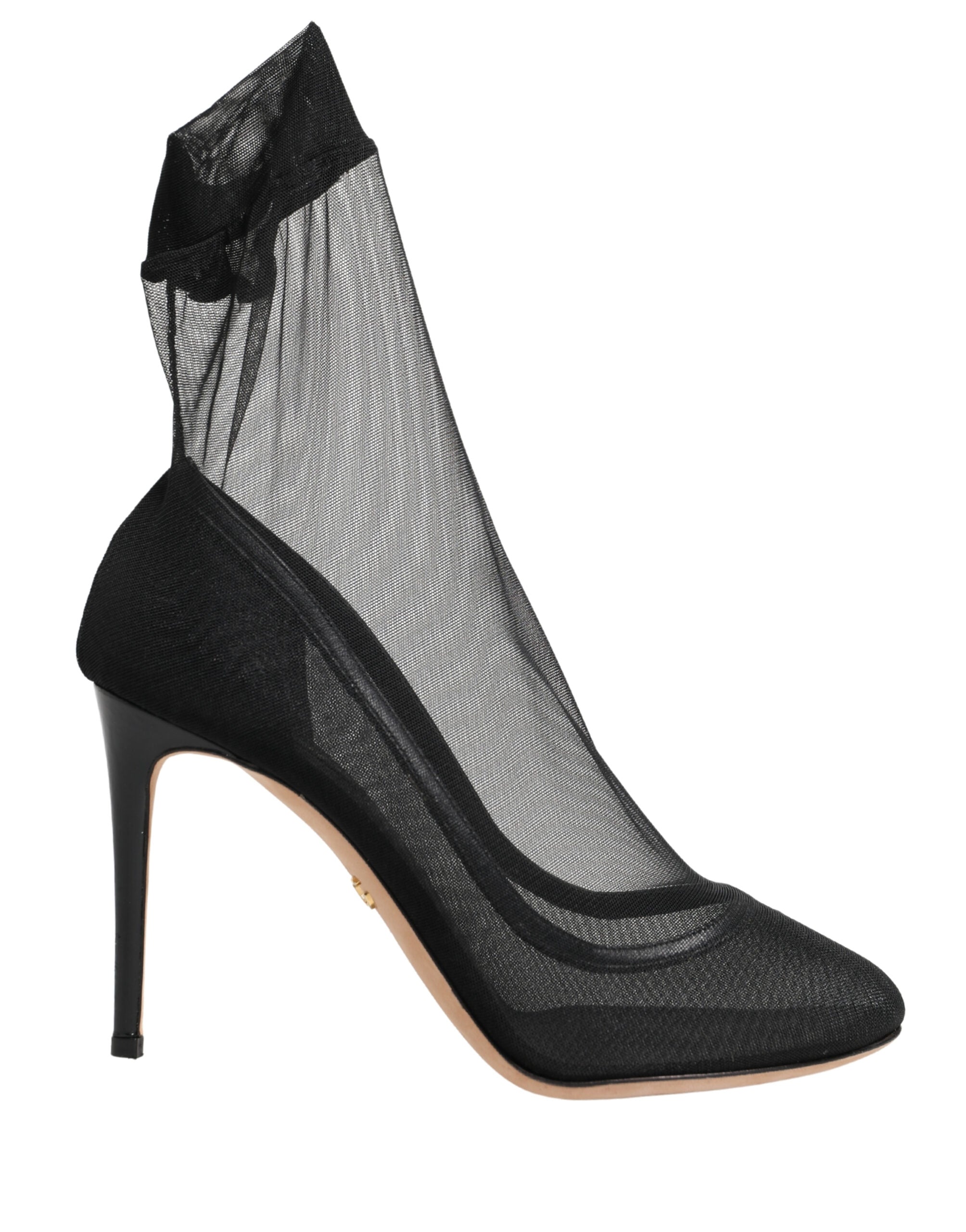 Dolce & Gabbana Black Nylon Stretch Mesh Sock Boots Women's Shoes (Pre-Owned)
