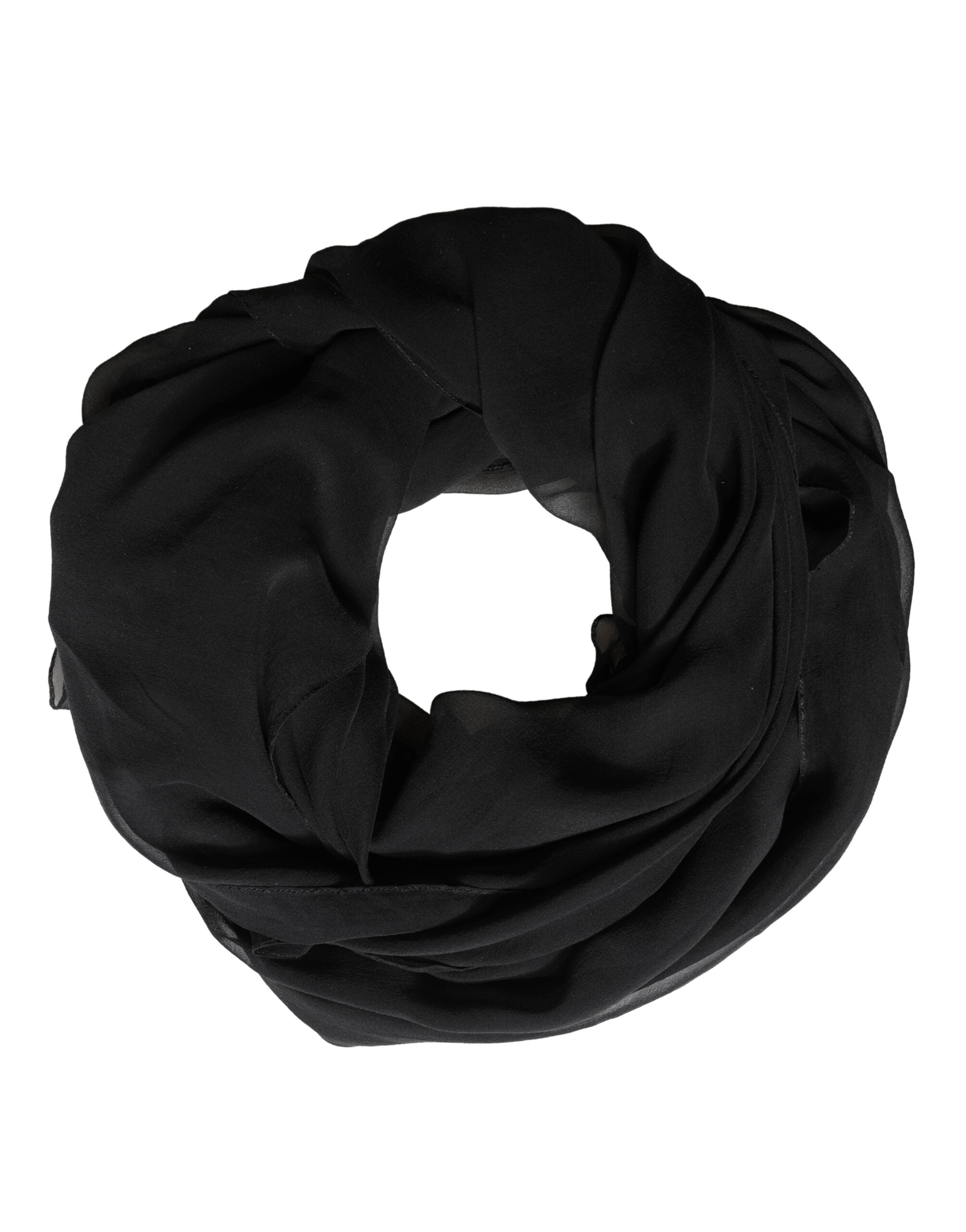 Dolce & Gabbana Black Silk Neck Wrap Shawl Stole 167cm x 126cm Women's Scarf
