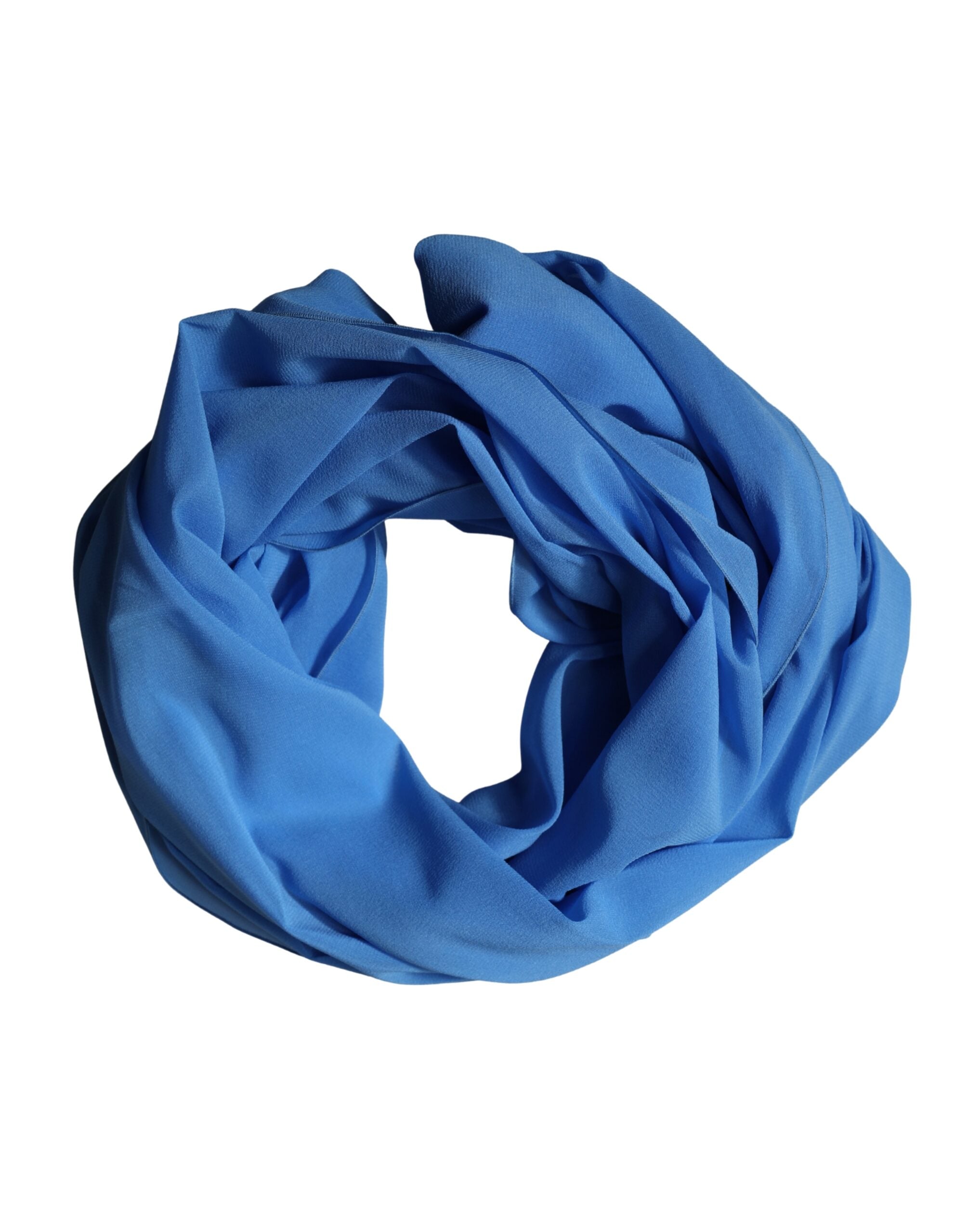 Dolce & Gabbana Blue Silk Neck Wrap Shawl Stole 200cm x 64cm Women's Scarf