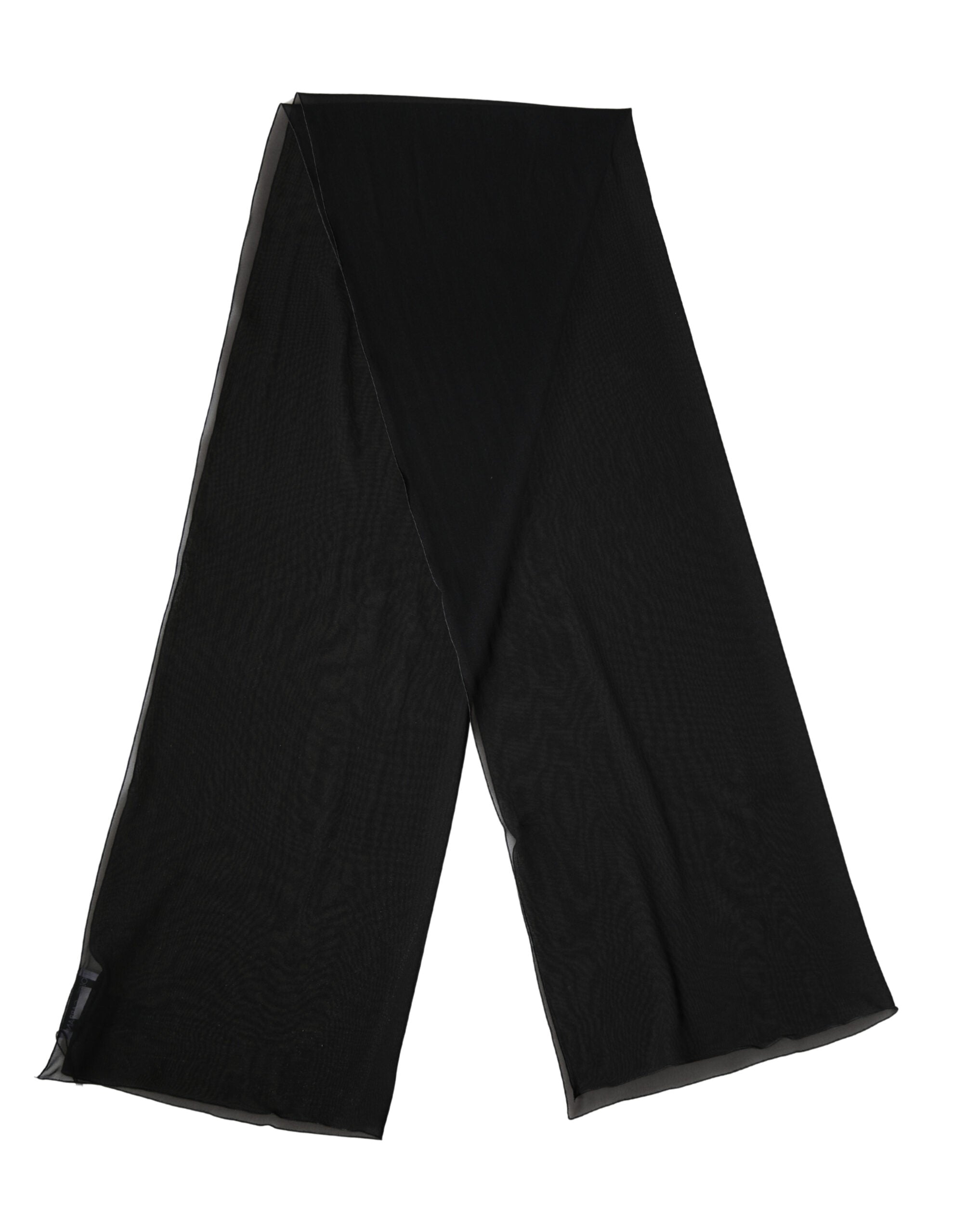 Dolce & Gabbana Black Silk Neck Wrap Shawl Stole 200cm x 64cm Women's Scarf