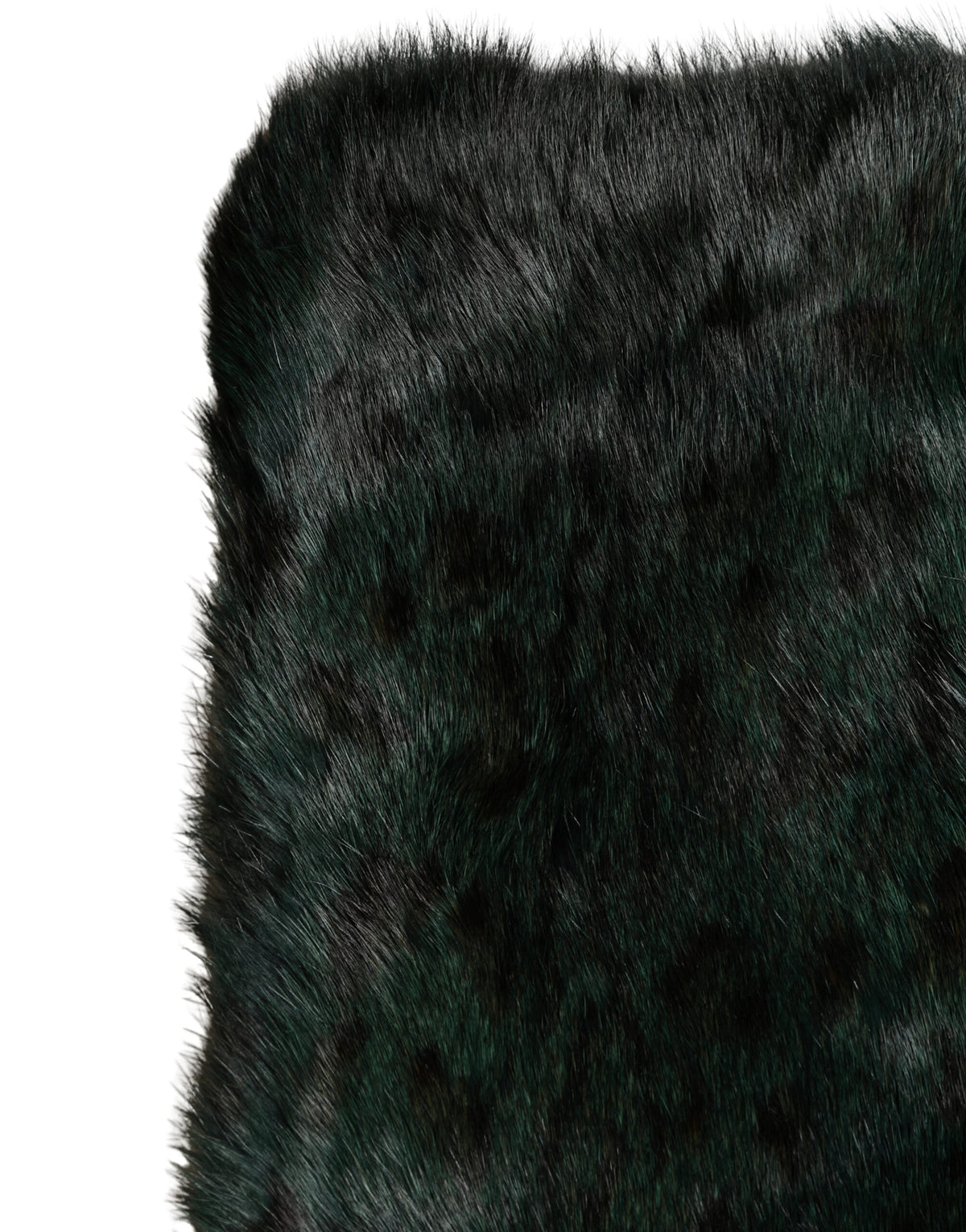 Dolce & Gabbana Black Green Stripe Fur Shawl Neck Wrap 180cm x49cm Women's Scarf