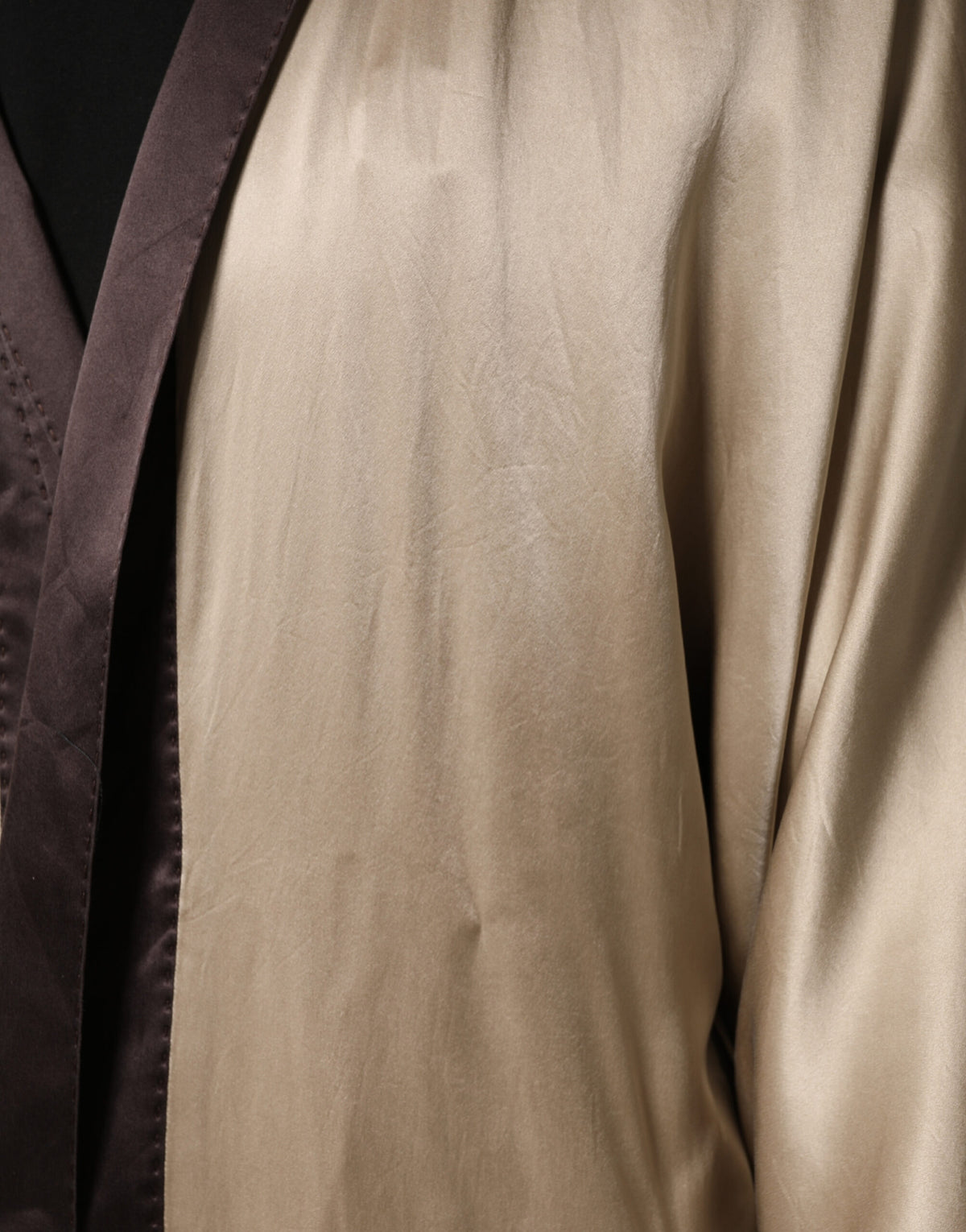 Dolce & Gabbana Beige Silk Satin Long Coat Robe Men's Jacket (Pre-Owned)