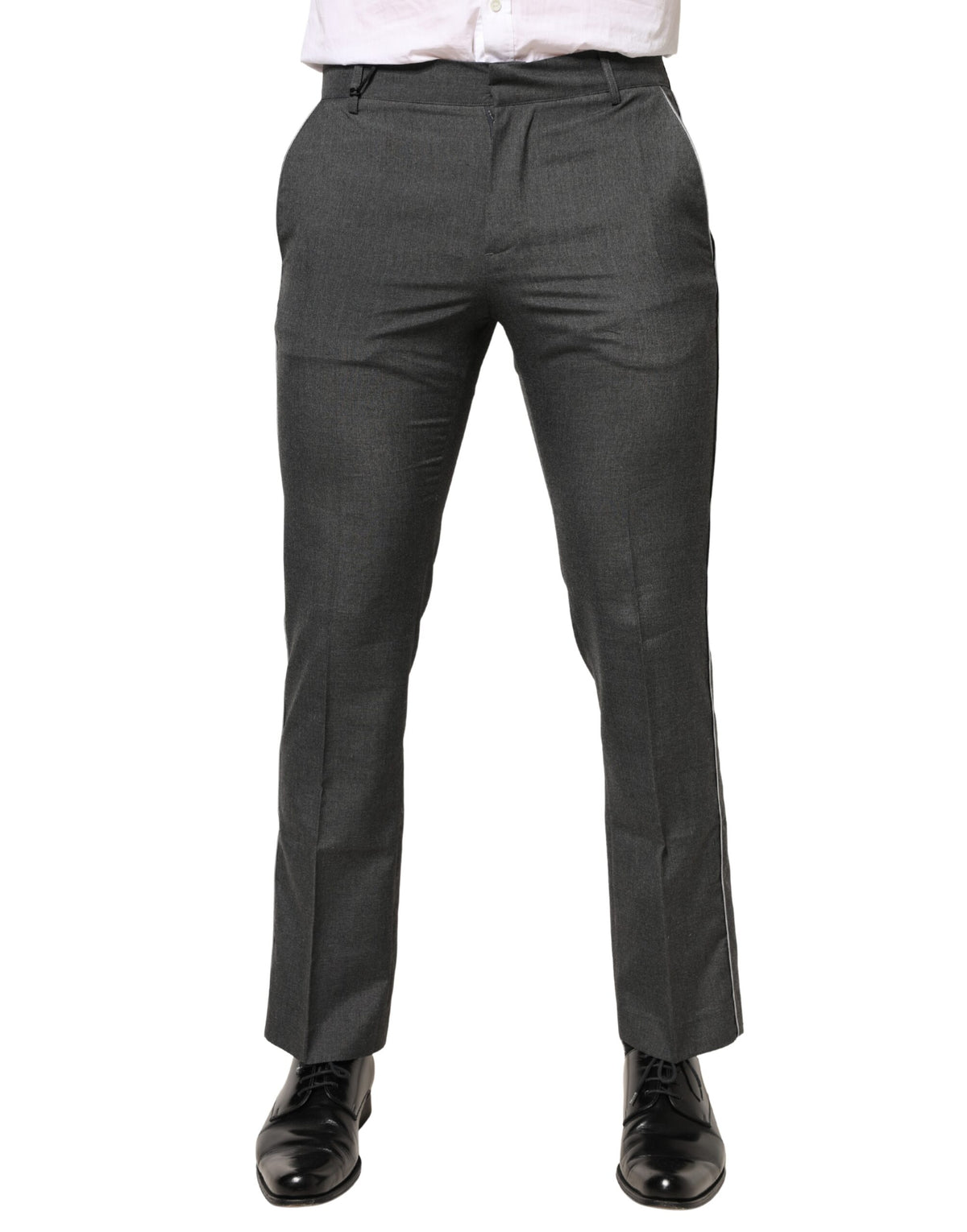 Daniele Alessandrini Gray Polyester Formal Dress Trouser Men's Pants (Pre-Owned)