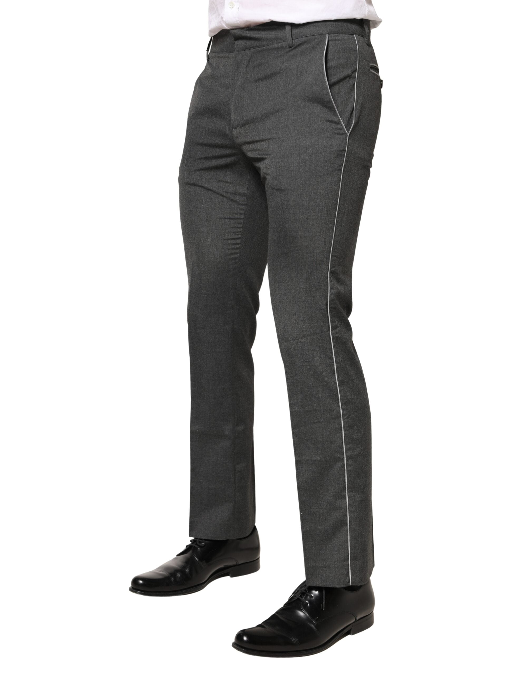 Daniele Alessandrini Gray Polyester Formal Dress Trouser Men's Pants (Pre-Owned)