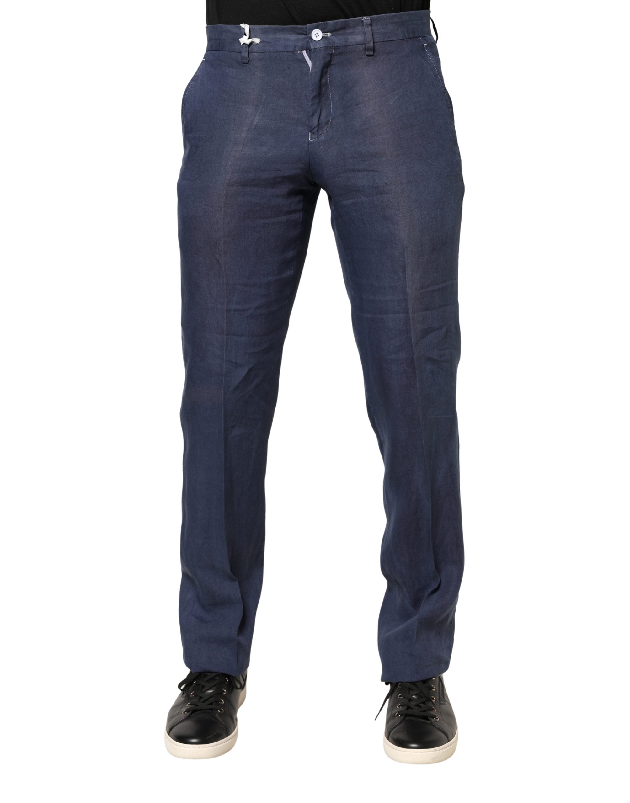 Domenico Tagliente Navy Blue Skinny Chino Mid Waist Men Men's Pants (Pre-Owned)