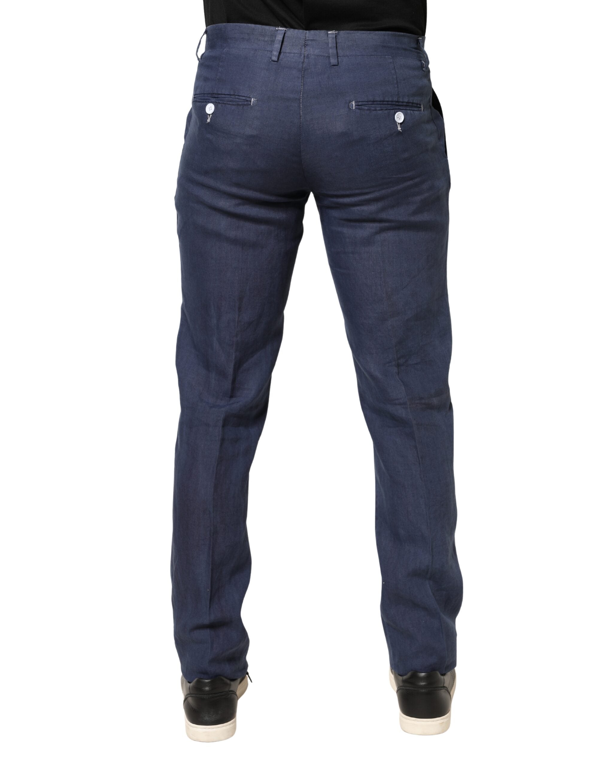 Domenico Tagliente Navy Blue Skinny Chino Mid Waist Men Men's Pants (Pre-Owned)