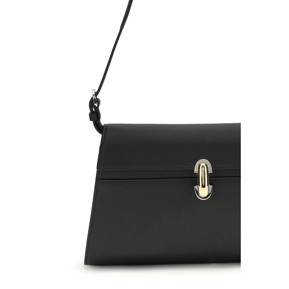 Savette Black Calf Leather Bos Taurus Shoulder Women's Bag