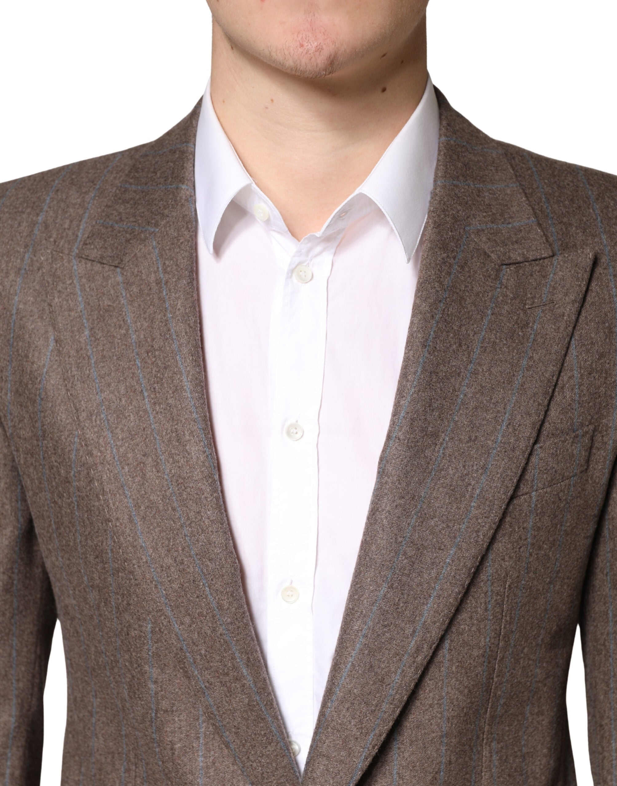 Dolce & Gabbana Brown Stripes Single Breasted Men's Blazer