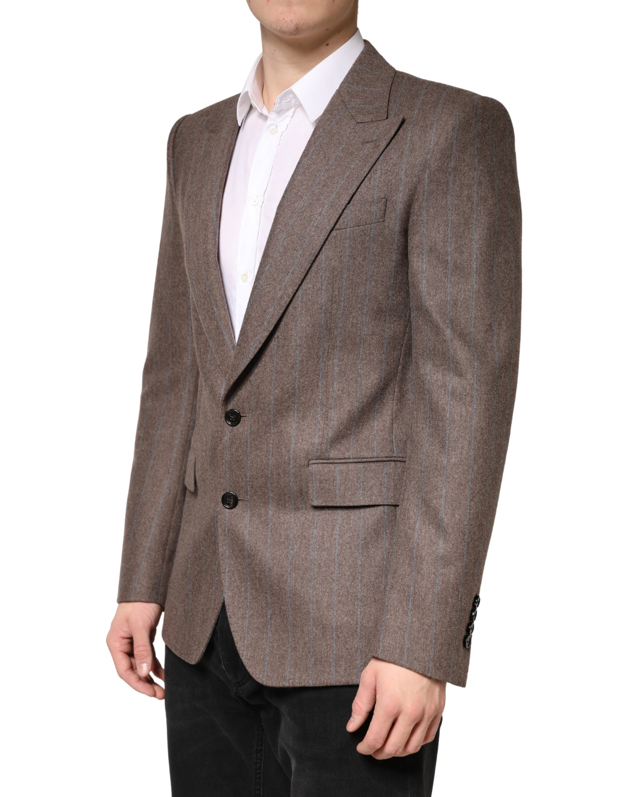 Dolce & Gabbana Brown Stripes Single Breasted Men's Blazer