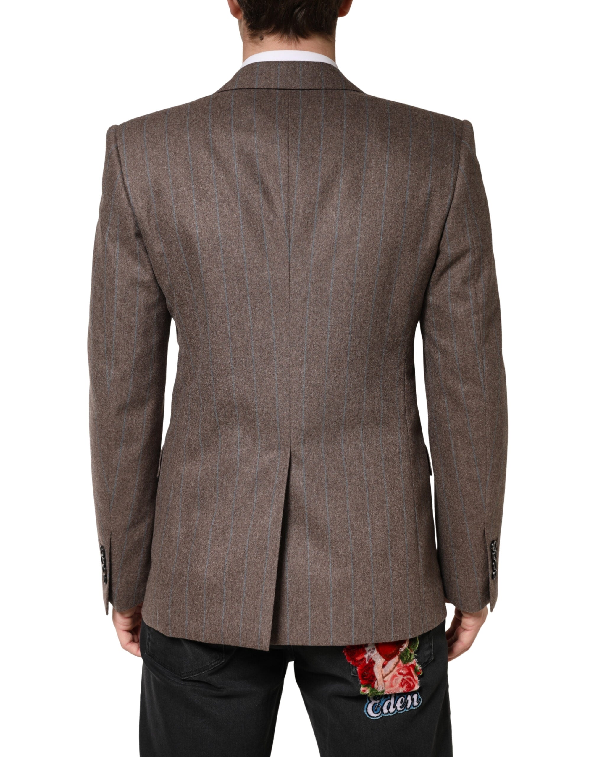 Dolce & Gabbana Brown Stripes Single Breasted Men's Blazer