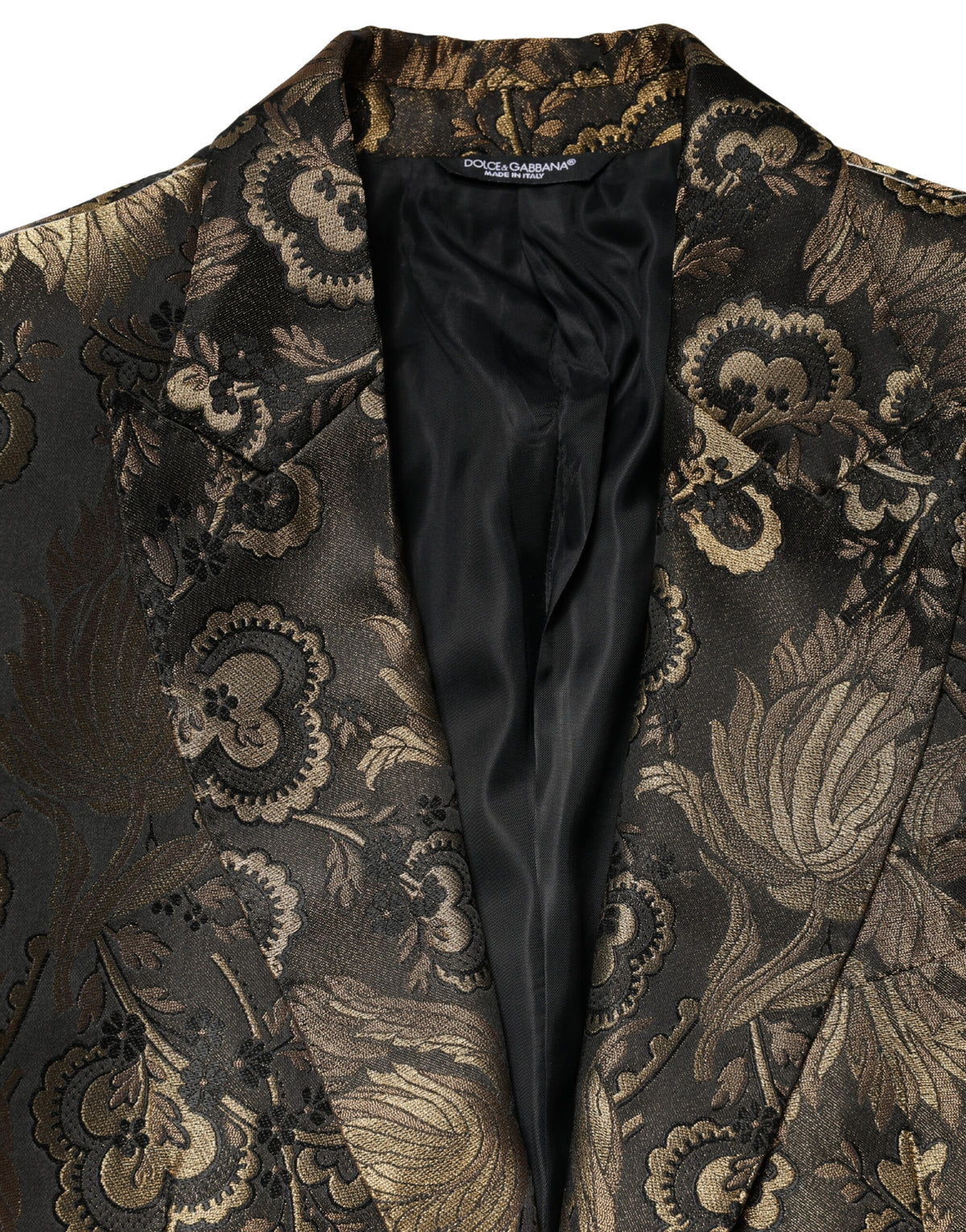 Dolce & Gabbana Gold Jacquard Single Breasted Tuxedo Men's Blazer