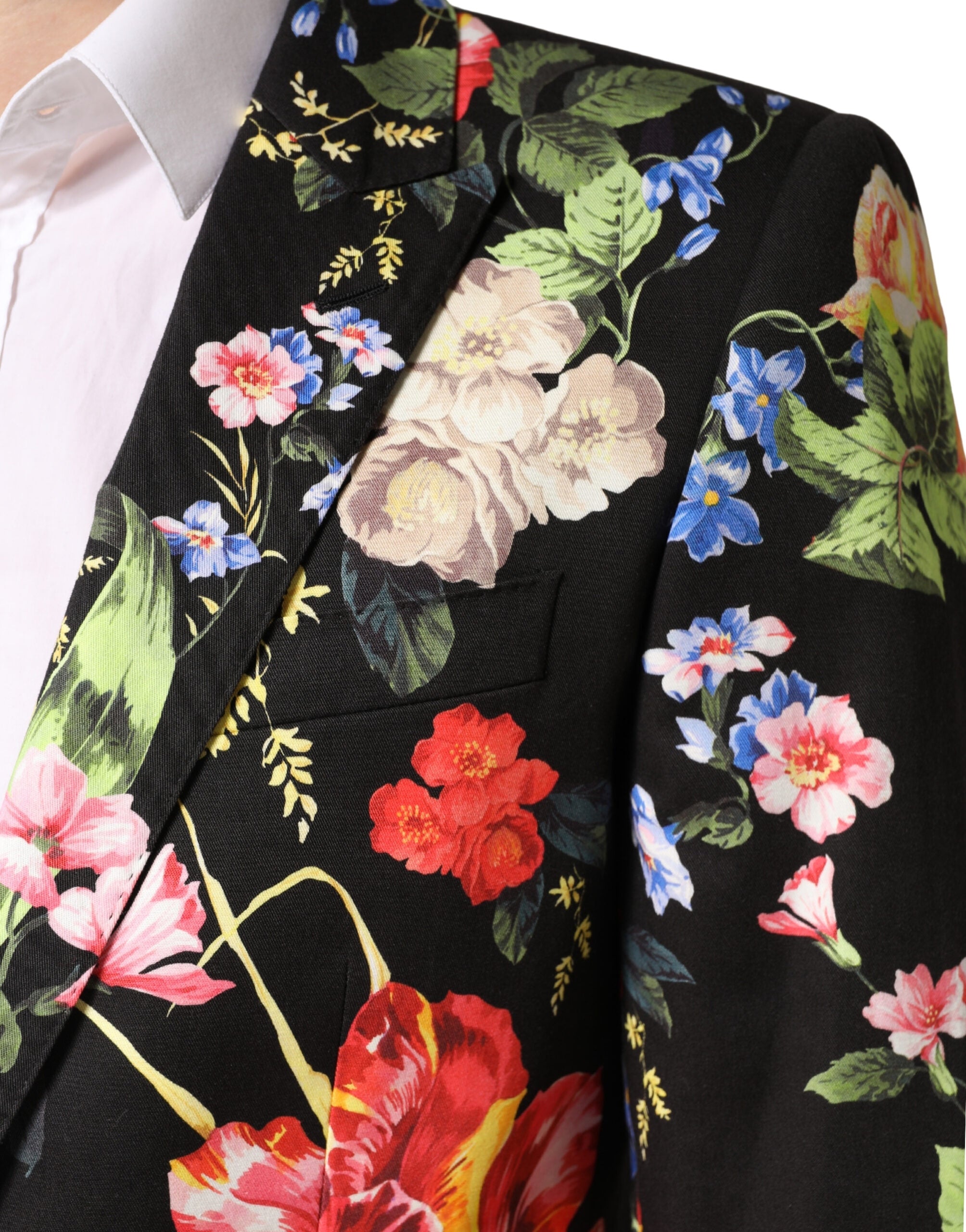 Dolce & Gabbana Black Floral Single Breasted MARTINI 2 Piece Men's Suit