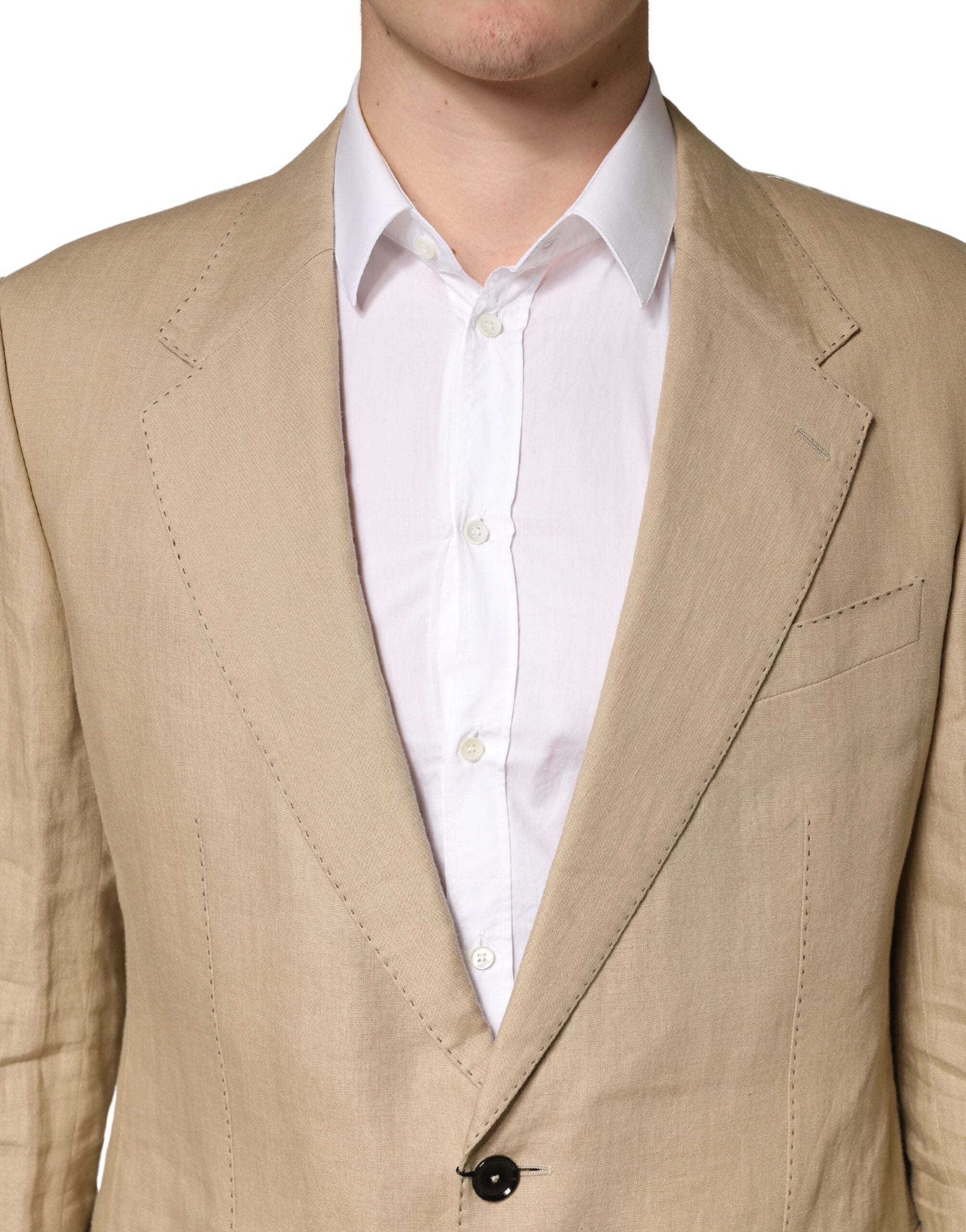 Dolce & Gabbana Beige TAORMINA Single Breasted Formal 2 Piece Men's Suit
