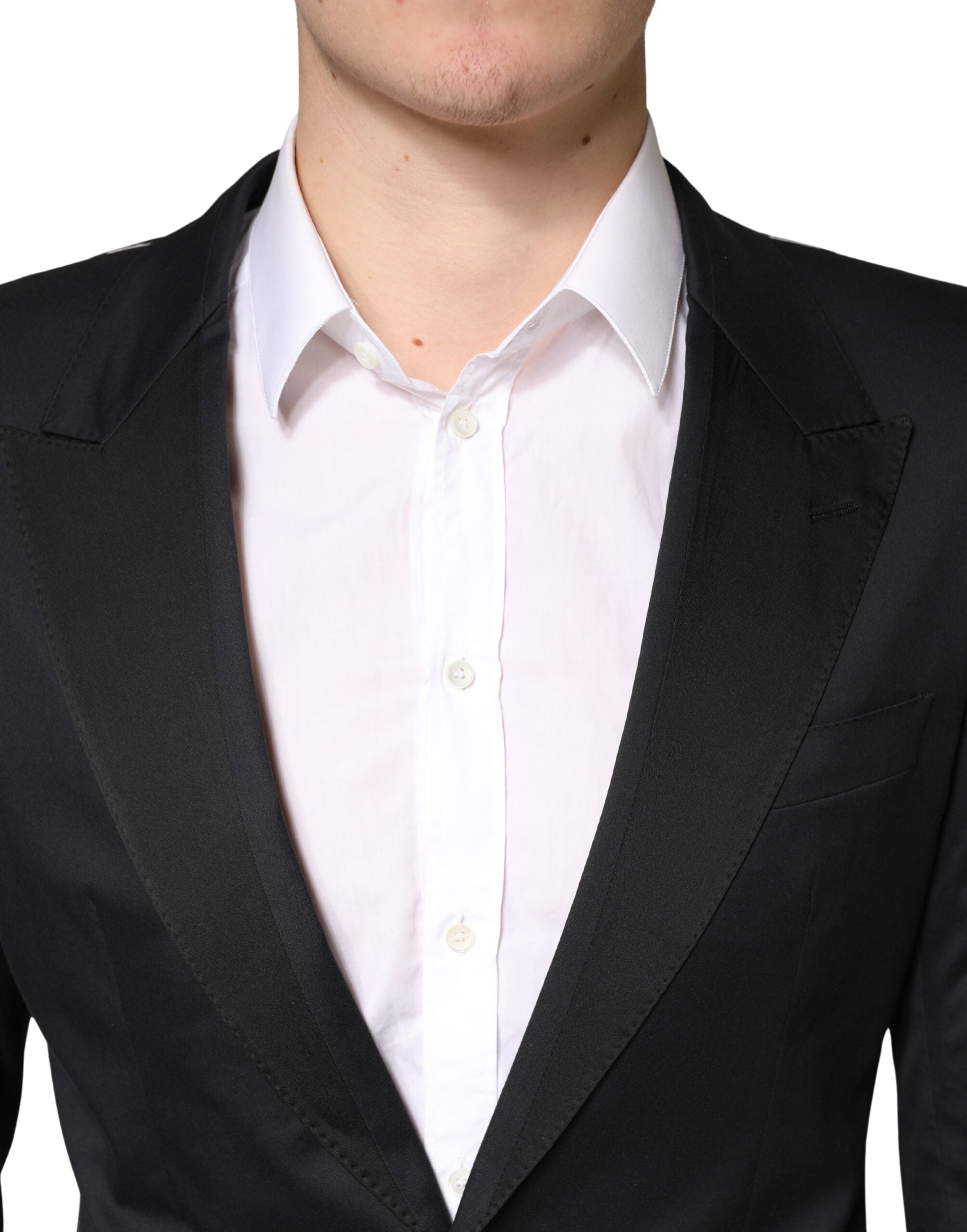 Dolce & Gabbana Black Cotton Single Breasted 2 Piece Men's Suit