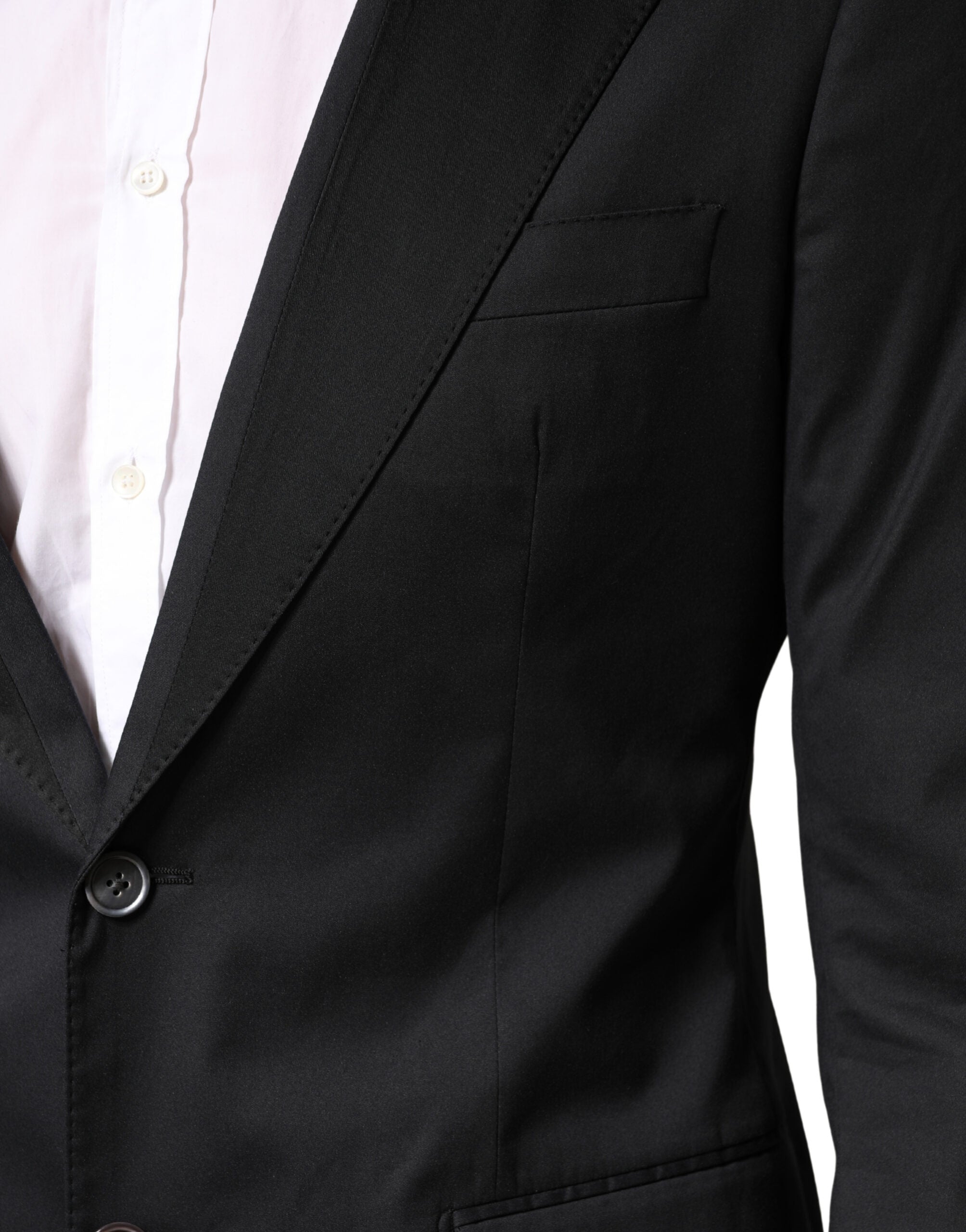 Dolce & Gabbana Black Cotton Single Breasted 2 Piece Men's Suit