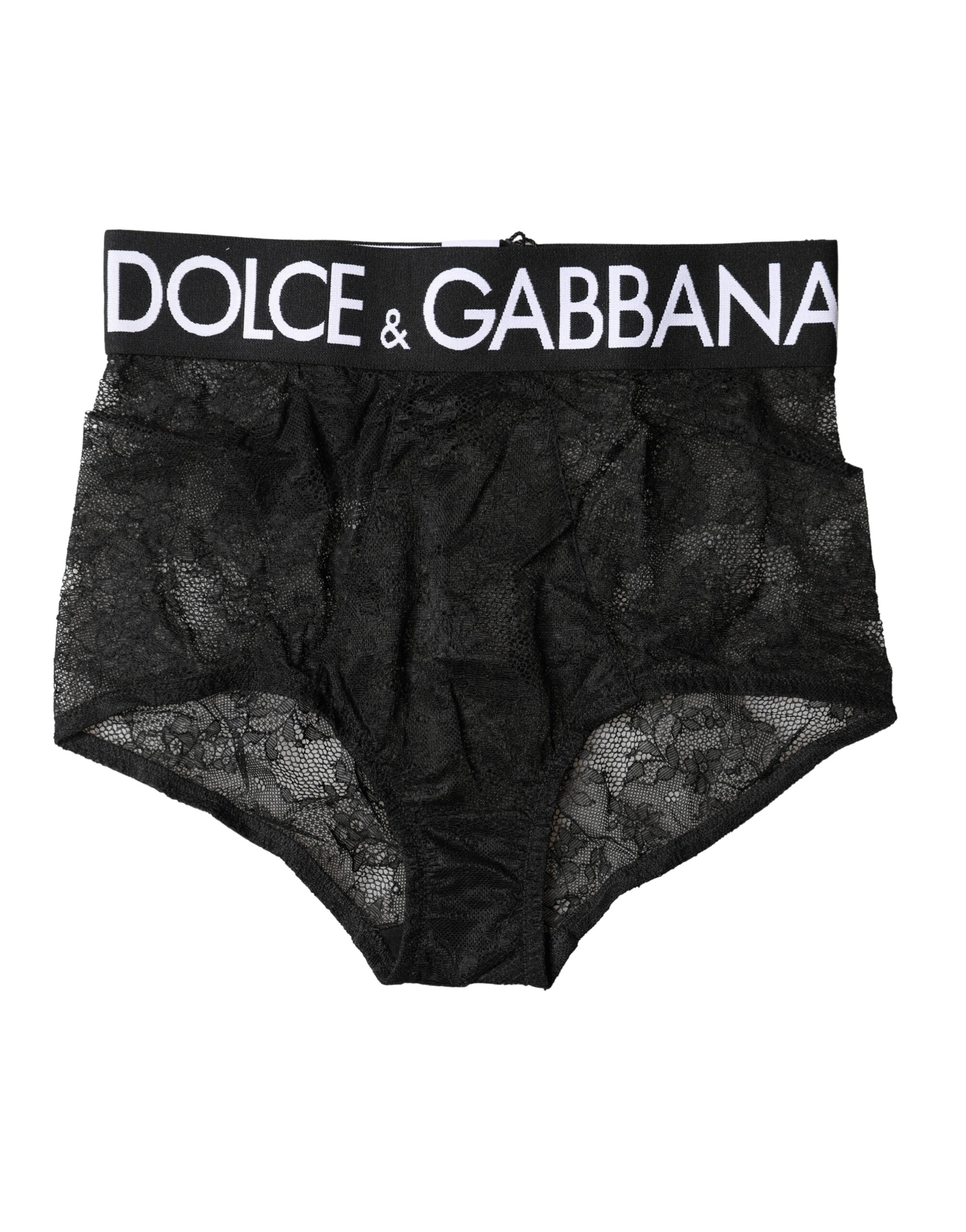 Dolce & Gabbana Black Logo Girdle High Waist Panty Women's Underwear