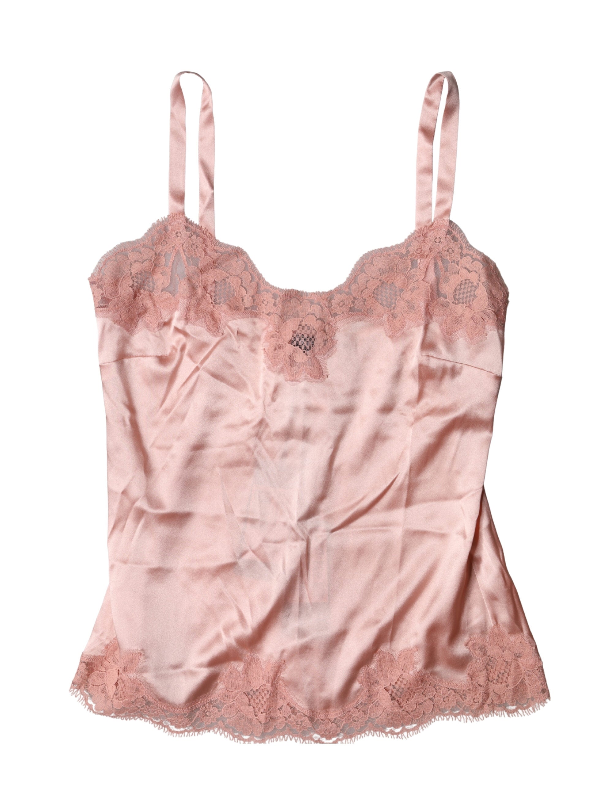 Dolce & Gabbana Light Pink Floral Lace Lingerie Top Women's Underwear