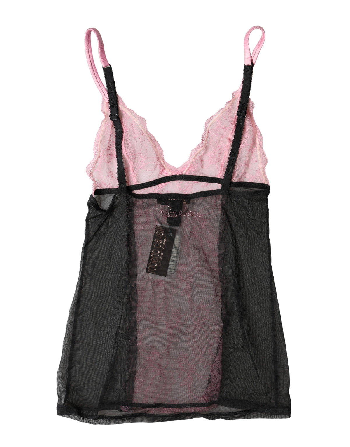 Roberto Cavalli Black Pink Floral Lace Lingerie Top Women's Underwear
