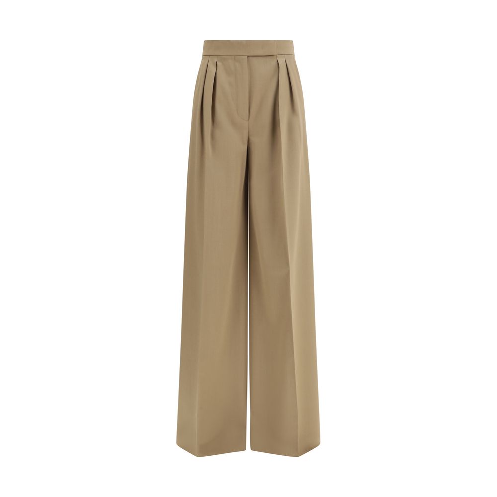 Max Mara Beige Wool Casual Women's Pants