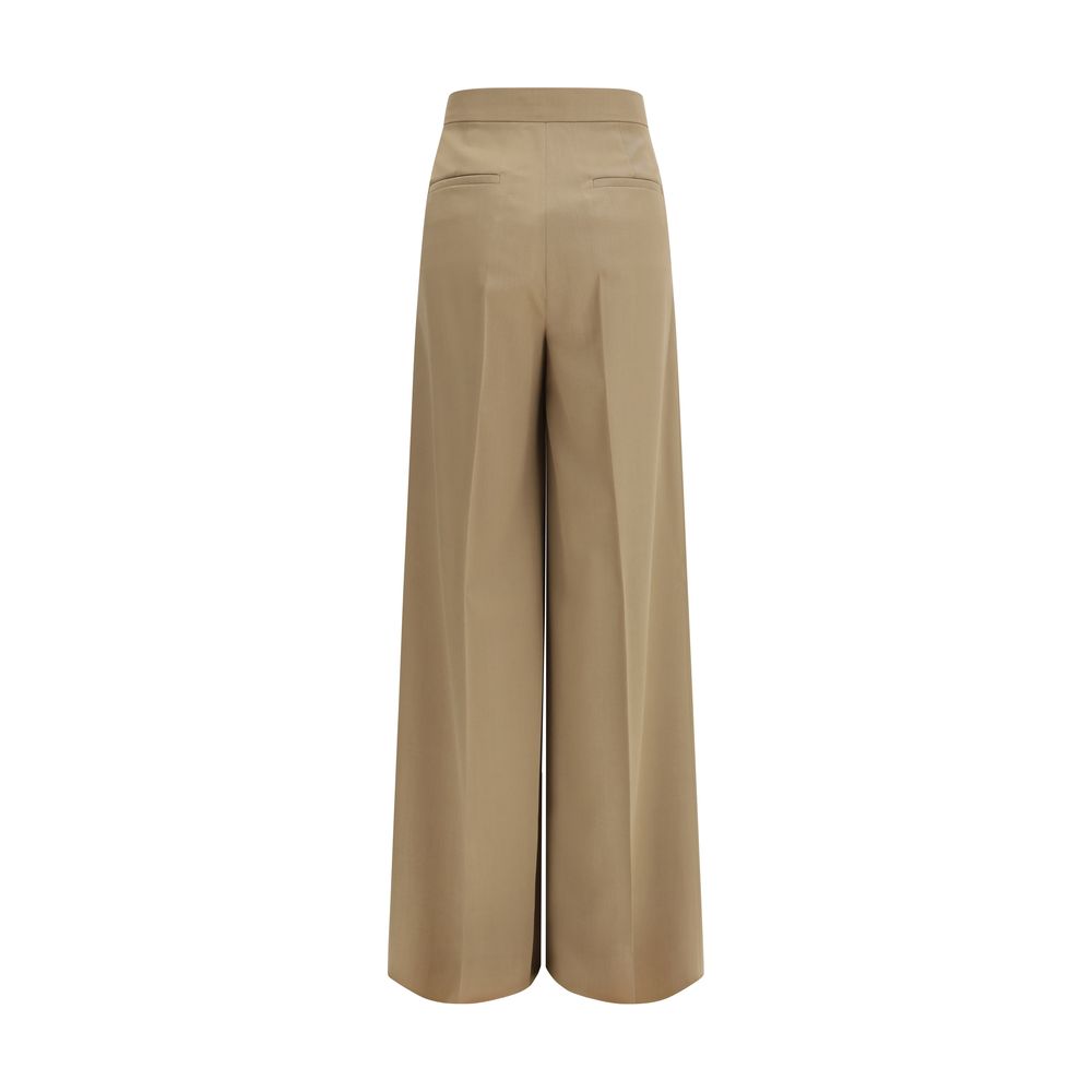 Max Mara Beige Wool Casual Women's Pants